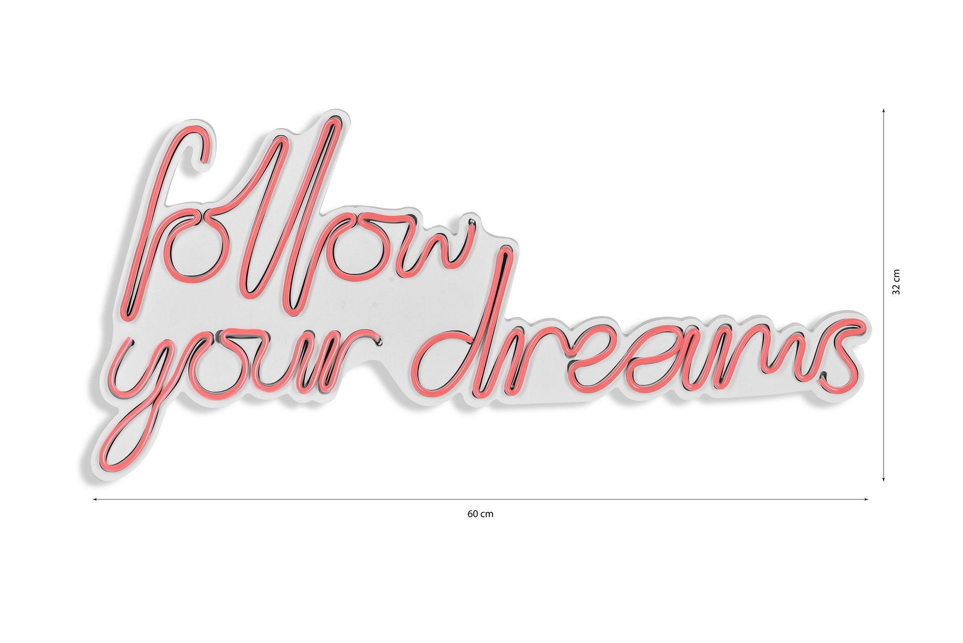 lastična zidna dekoracija s LED rasvjetom, Follow Your Dreams - Pink | AG-vitahome.hr