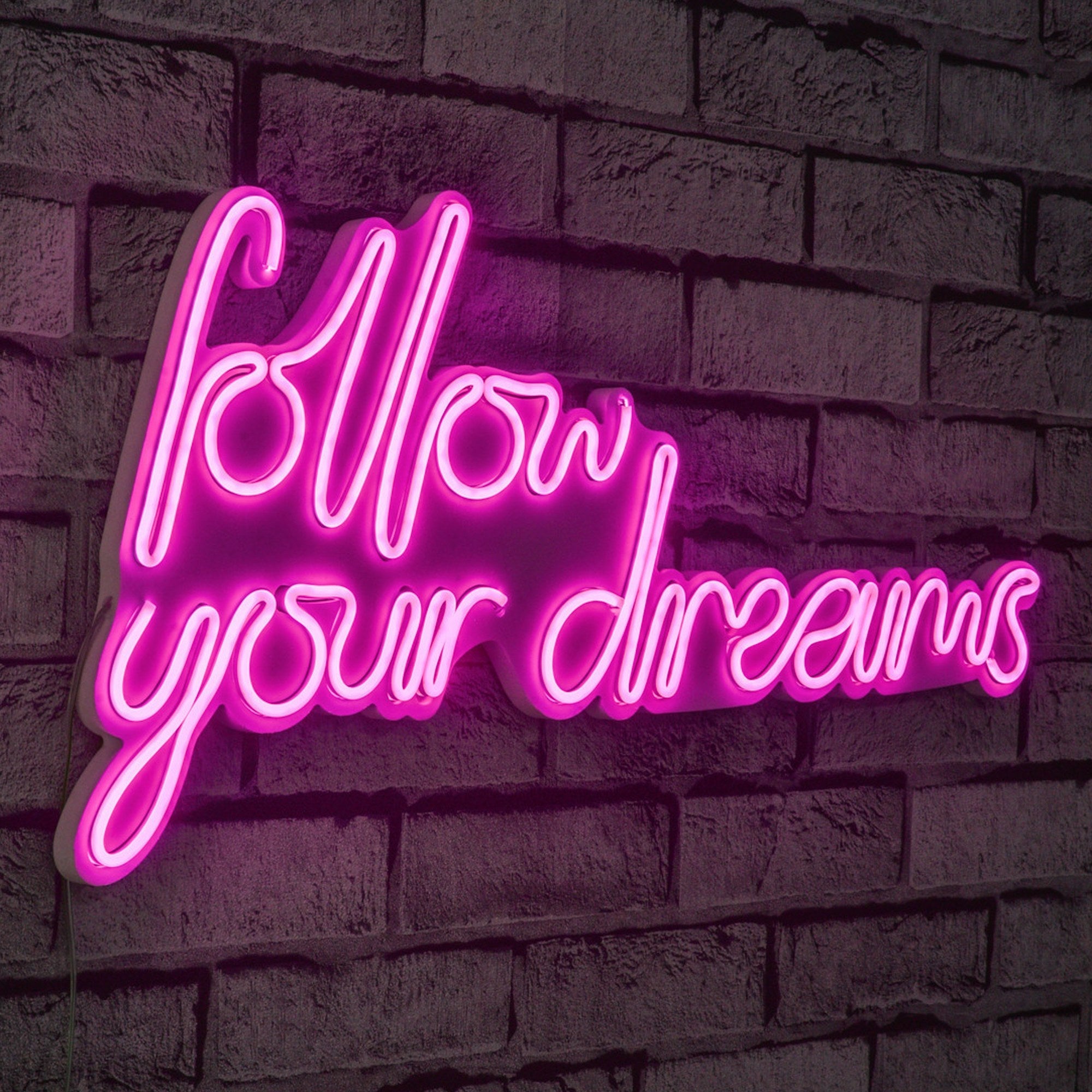 lastična zidna dekoracija s LED rasvjetom, Follow Your Dreams - Pink | AG-vitahome.hr