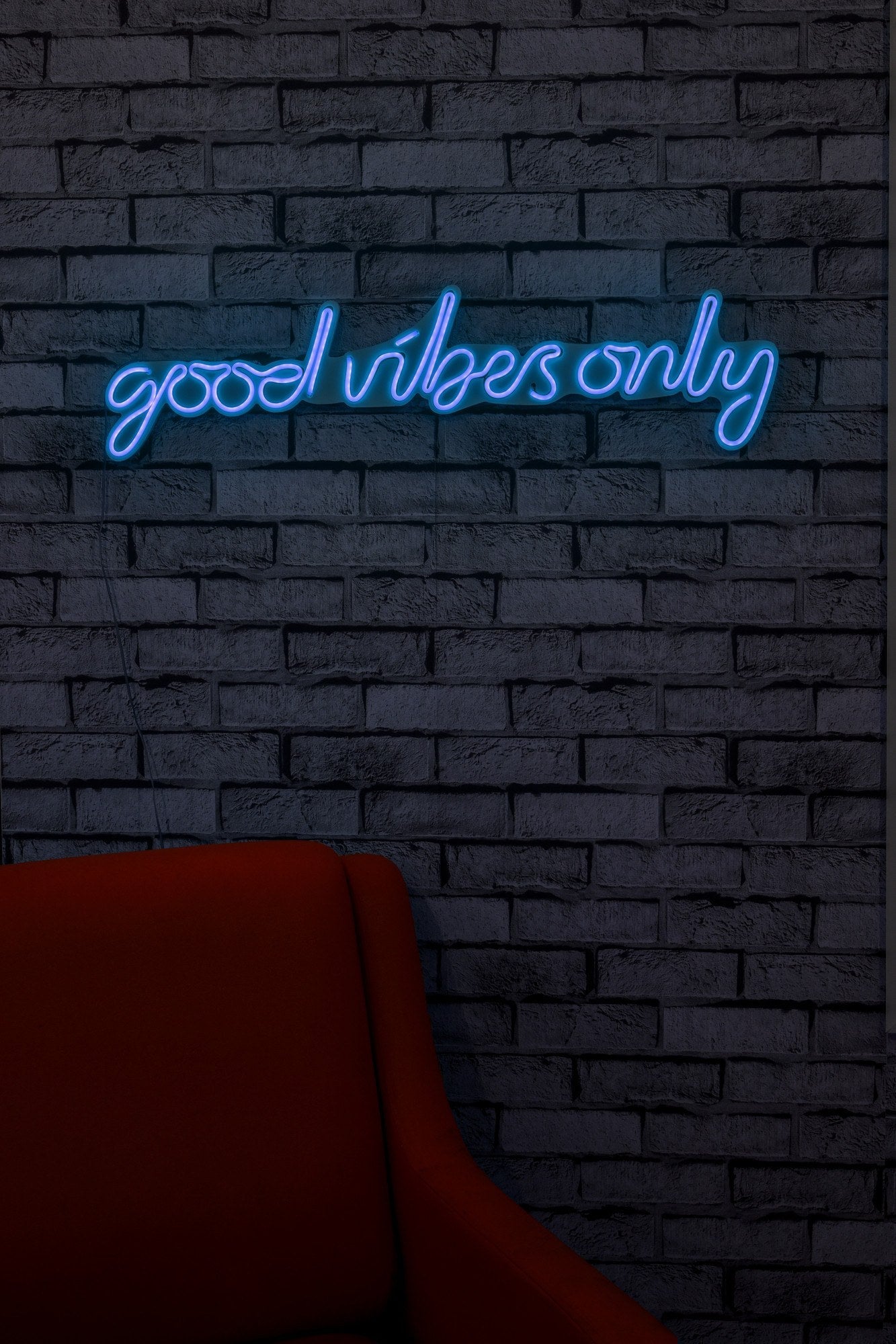 lastična zidna dekoracija s LED rasvjetom, Good Vibes Only - Blue | AG-vitahome.hr