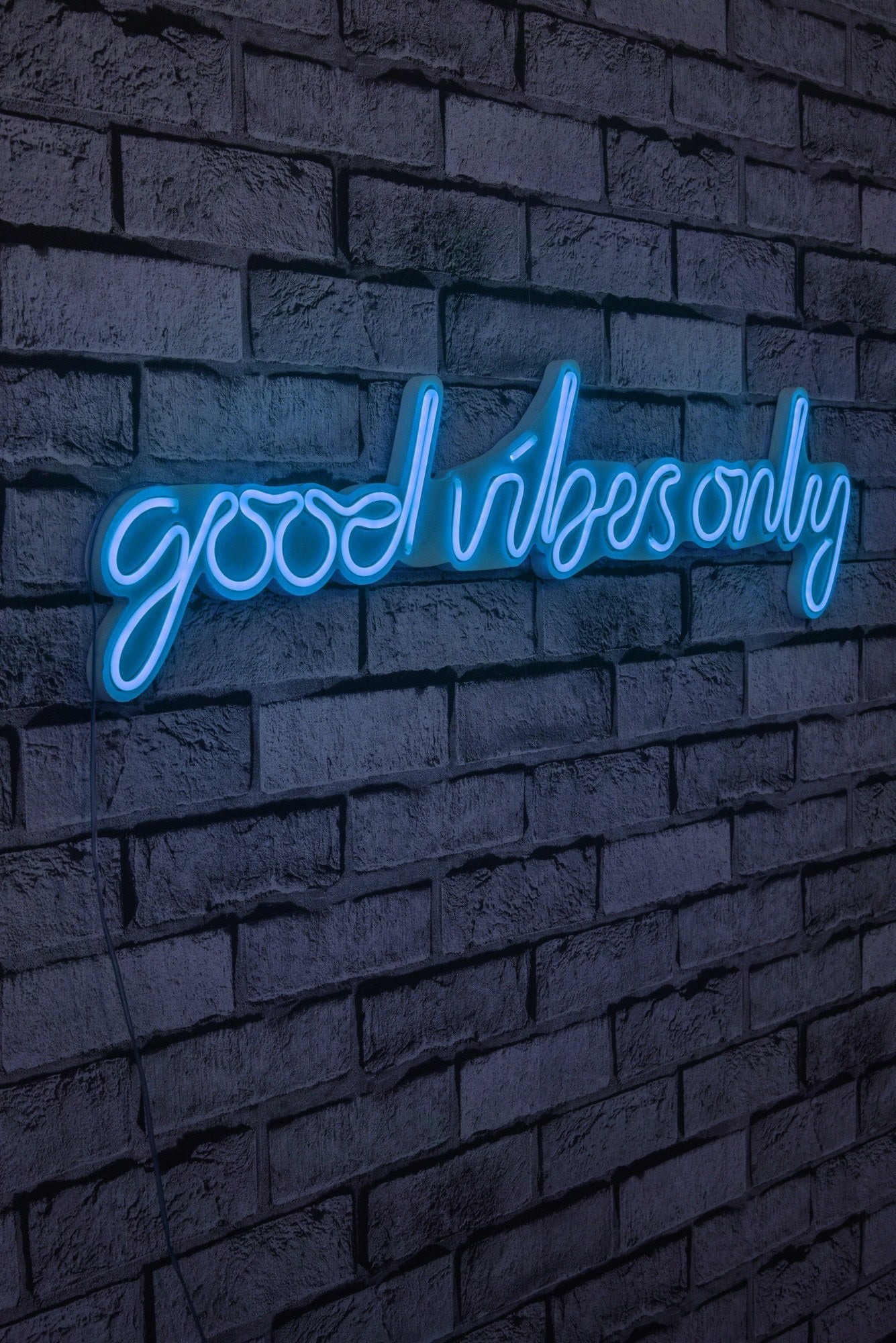 lastična zidna dekoracija s LED rasvjetom, Good Vibes Only - Blue | AG-vitahome.hr