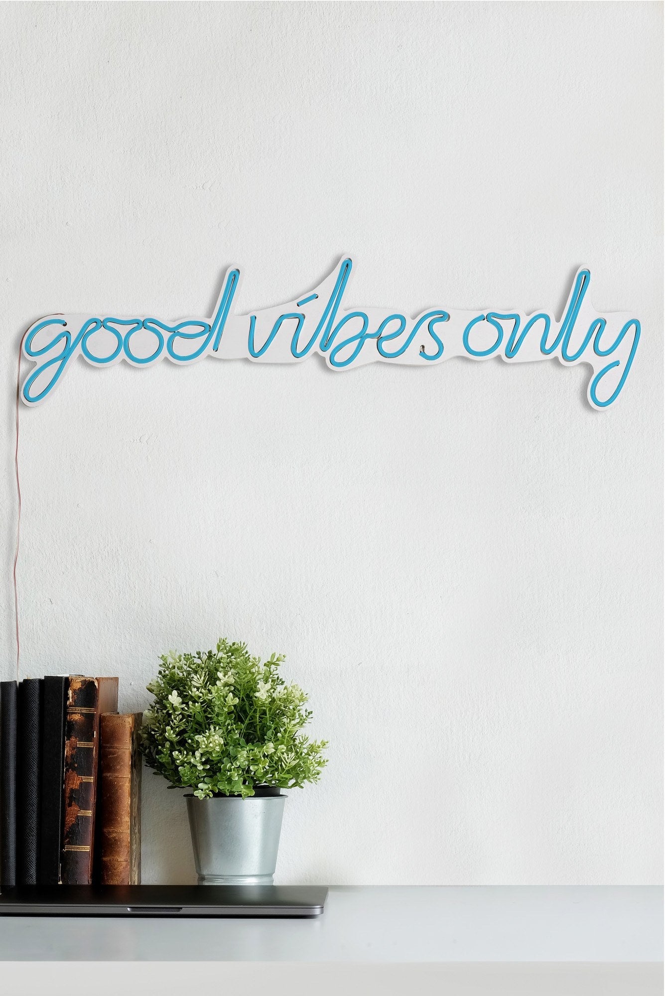 lastična zidna dekoracija s LED rasvjetom, Good Vibes Only - Blue | AG-vitahome.hr