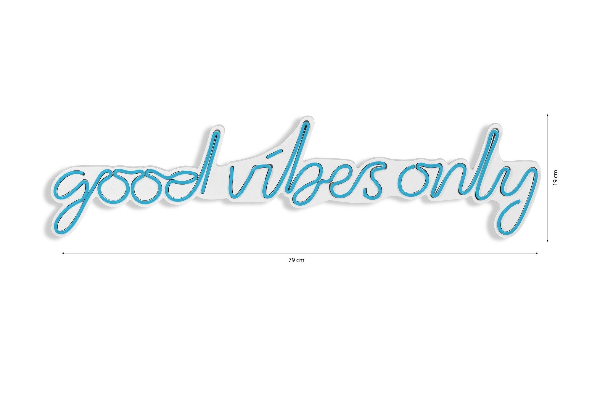 lastična zidna dekoracija s LED rasvjetom, Good Vibes Only - Blue | AG-vitahome.hr