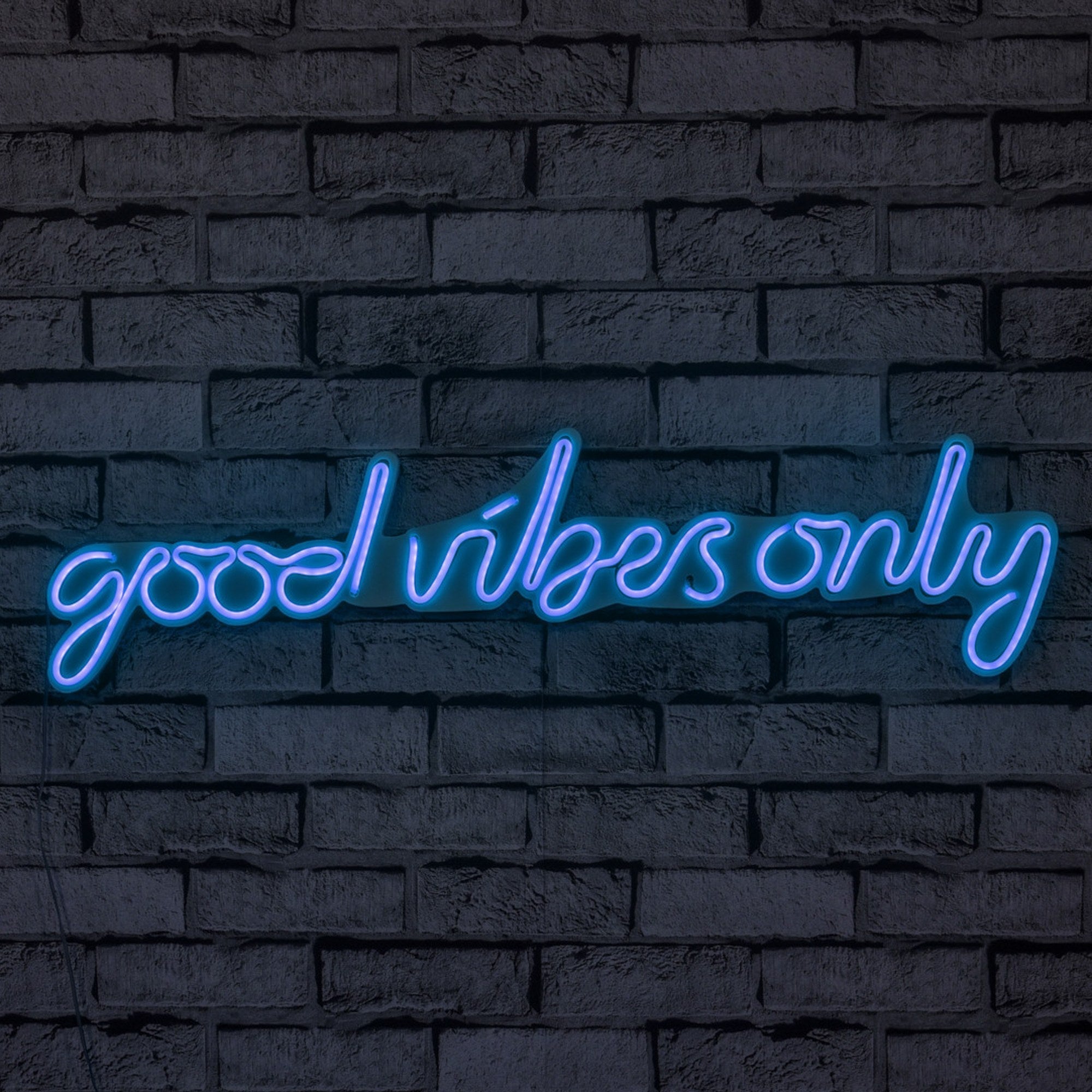 lastična zidna dekoracija s LED rasvjetom, Good Vibes Only - Blue | AG-vitahome.hr