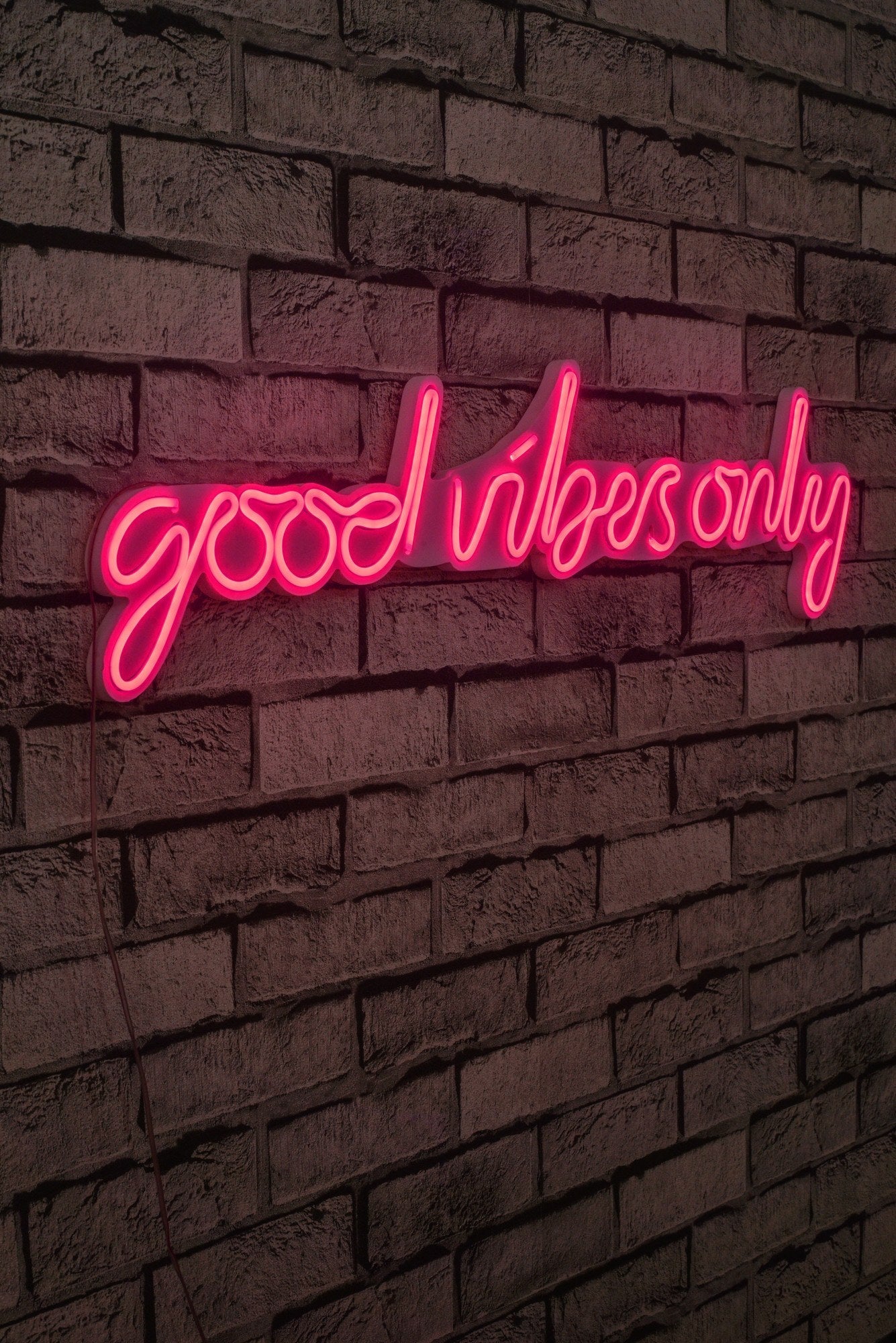 lastična zidna dekoracija s LED rasvjetom, Good Vibes Only - Pink | AG-vitahome.hr