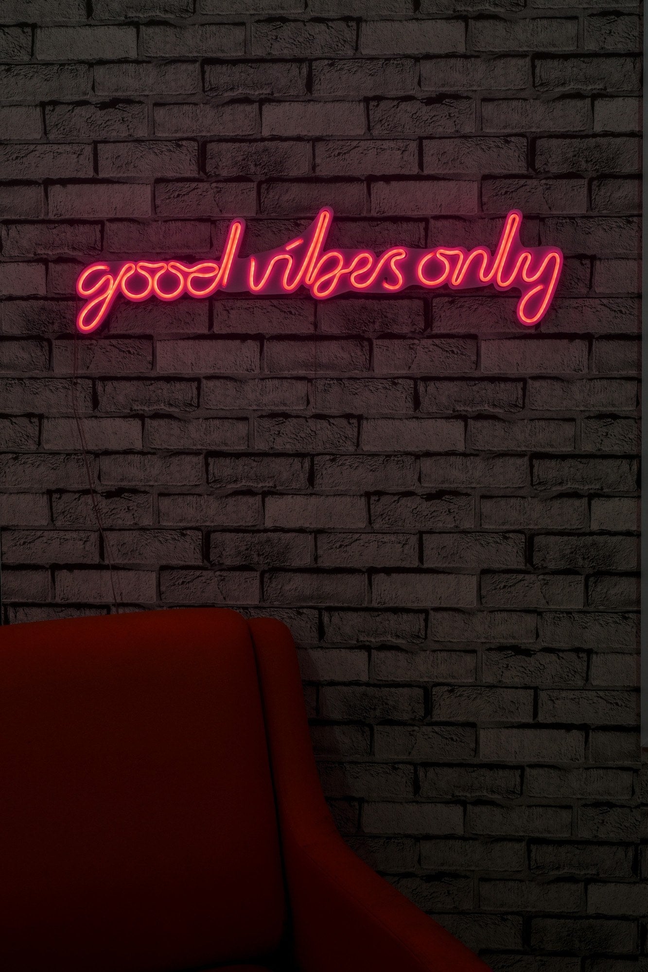 lastična zidna dekoracija s LED rasvjetom, Good Vibes Only - Pink | AG-vitahome.hr