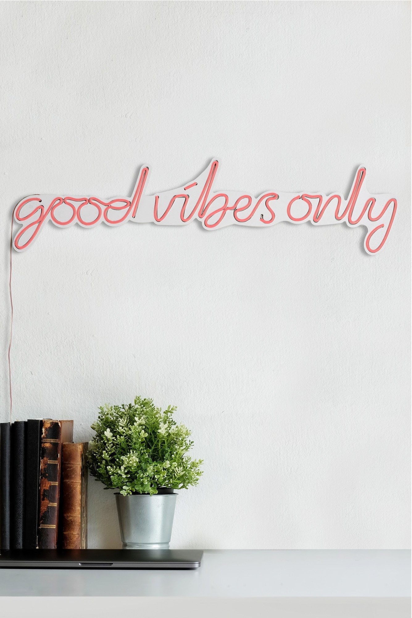 lastična zidna dekoracija s LED rasvjetom, Good Vibes Only - Pink | AG-vitahome.hr