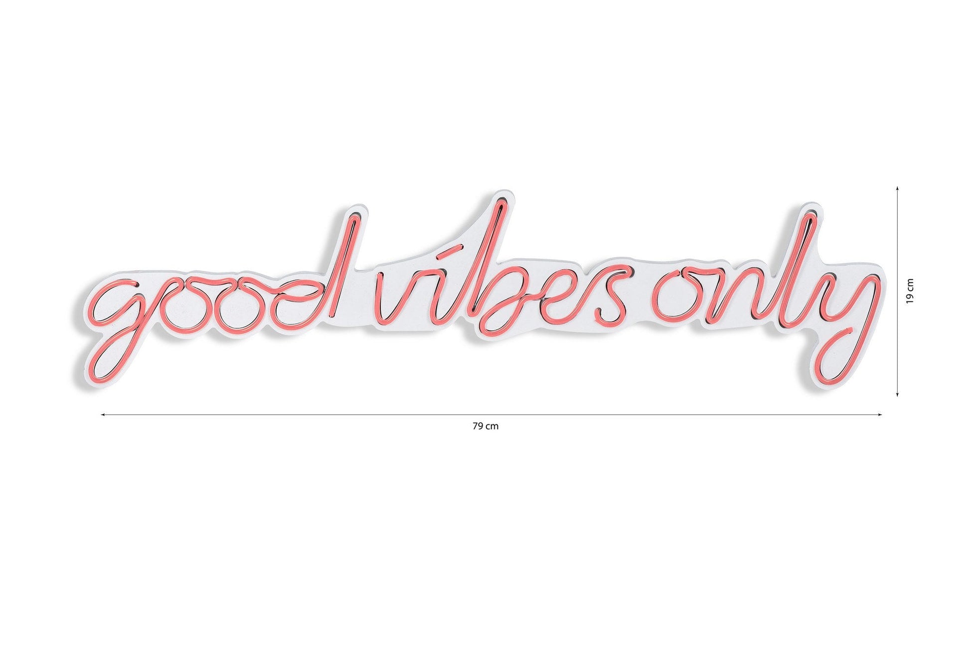 lastična zidna dekoracija s LED rasvjetom, Good Vibes Only - Pink | AG-vitahome.hr