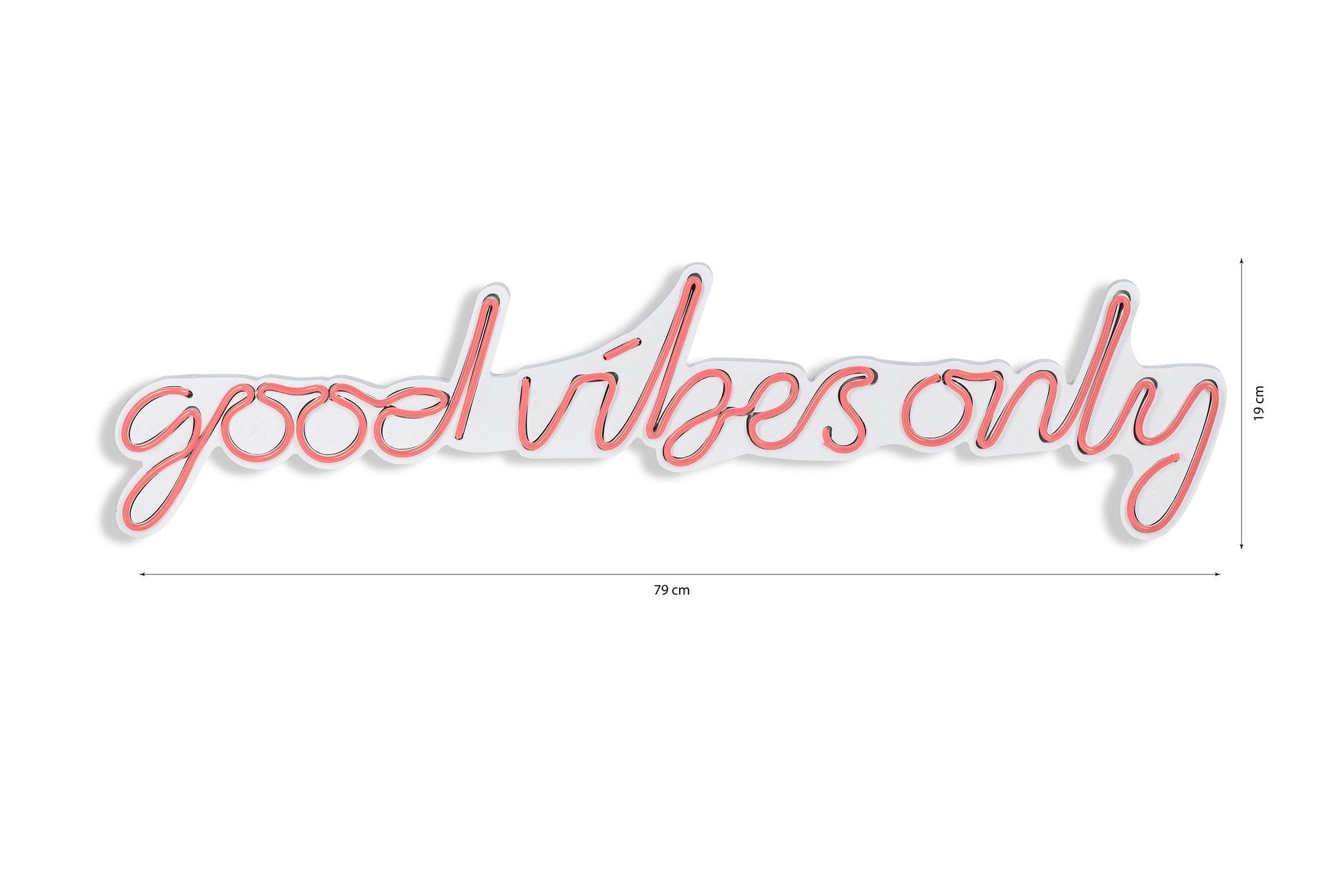 lastična zidna dekoracija s LED rasvjetom, Good Vibes Only - Pink | AG-vitahome.hr