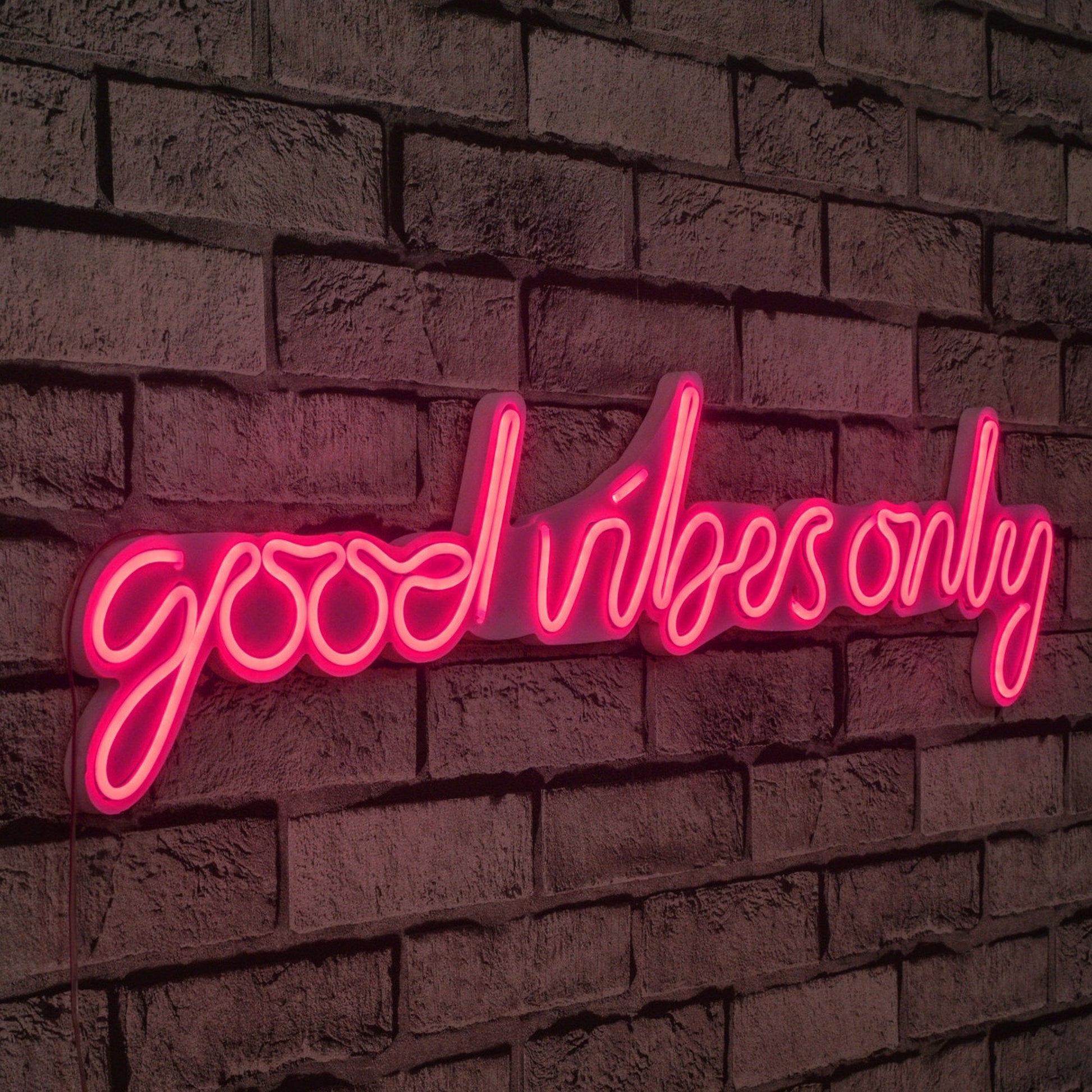 lastična zidna dekoracija s LED rasvjetom, Good Vibes Only - Pink | AG-vitahome.hr