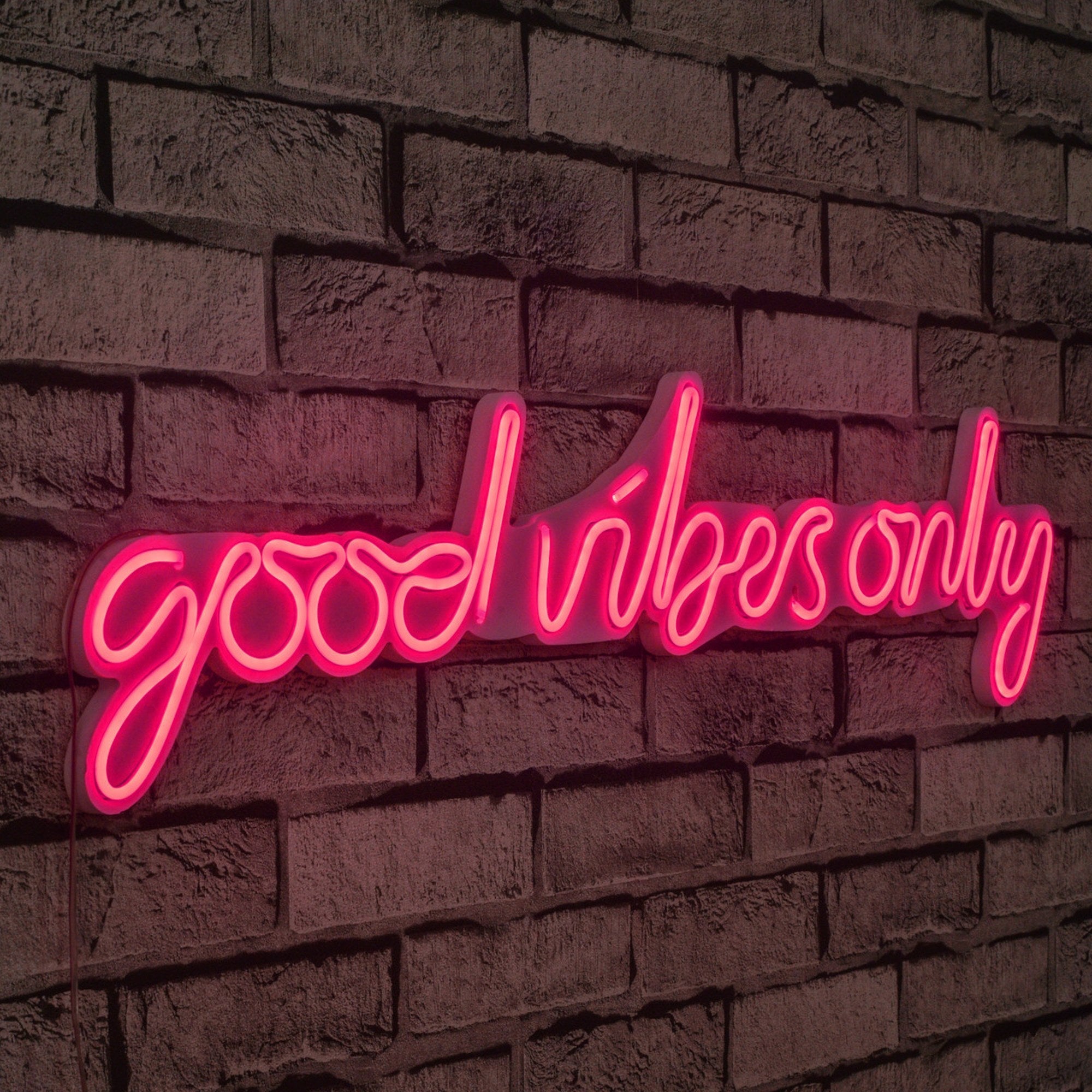 lastična zidna dekoracija s LED rasvjetom, Good Vibes Only - Pink | AG-vitahome.hr