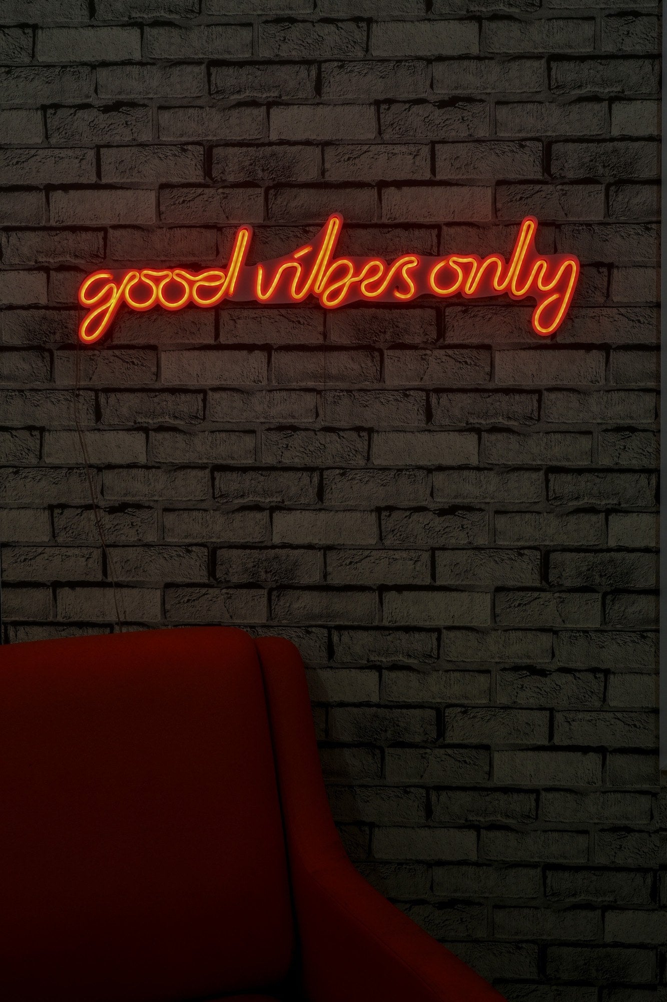 lastična zidna dekoracija s LED rasvjetom, Good Vibes Only - Red | AG-vitahome.hr
