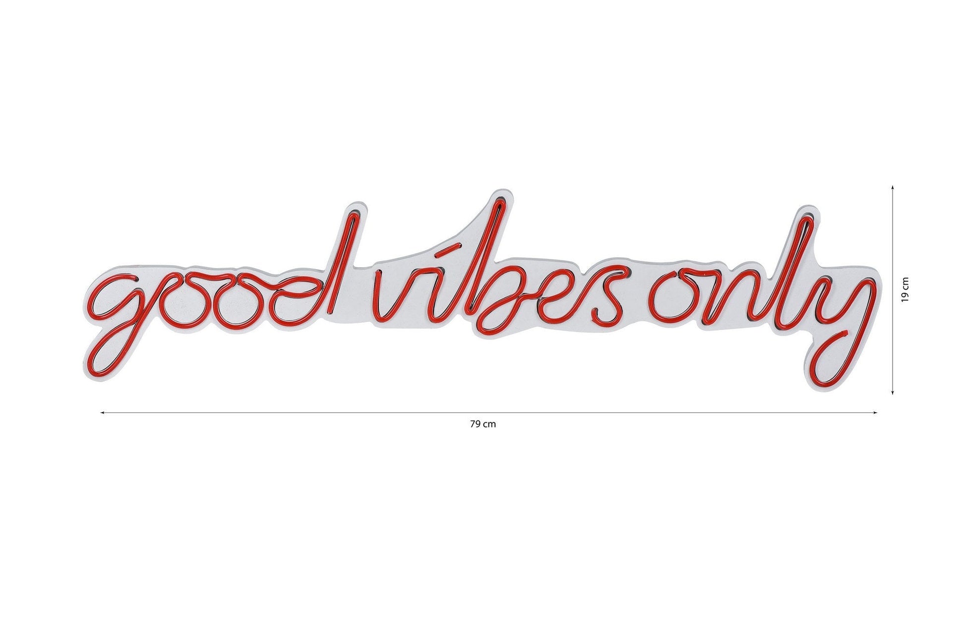 lastična zidna dekoracija s LED rasvjetom, Good Vibes Only - Red | AG-vitahome.hr