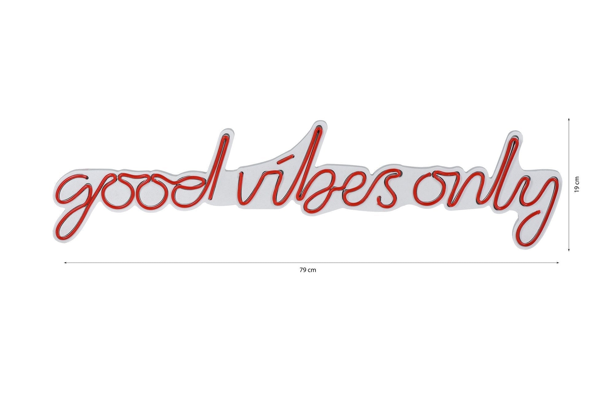 lastična zidna dekoracija s LED rasvjetom, Good Vibes Only - Red | AG-vitahome.hr