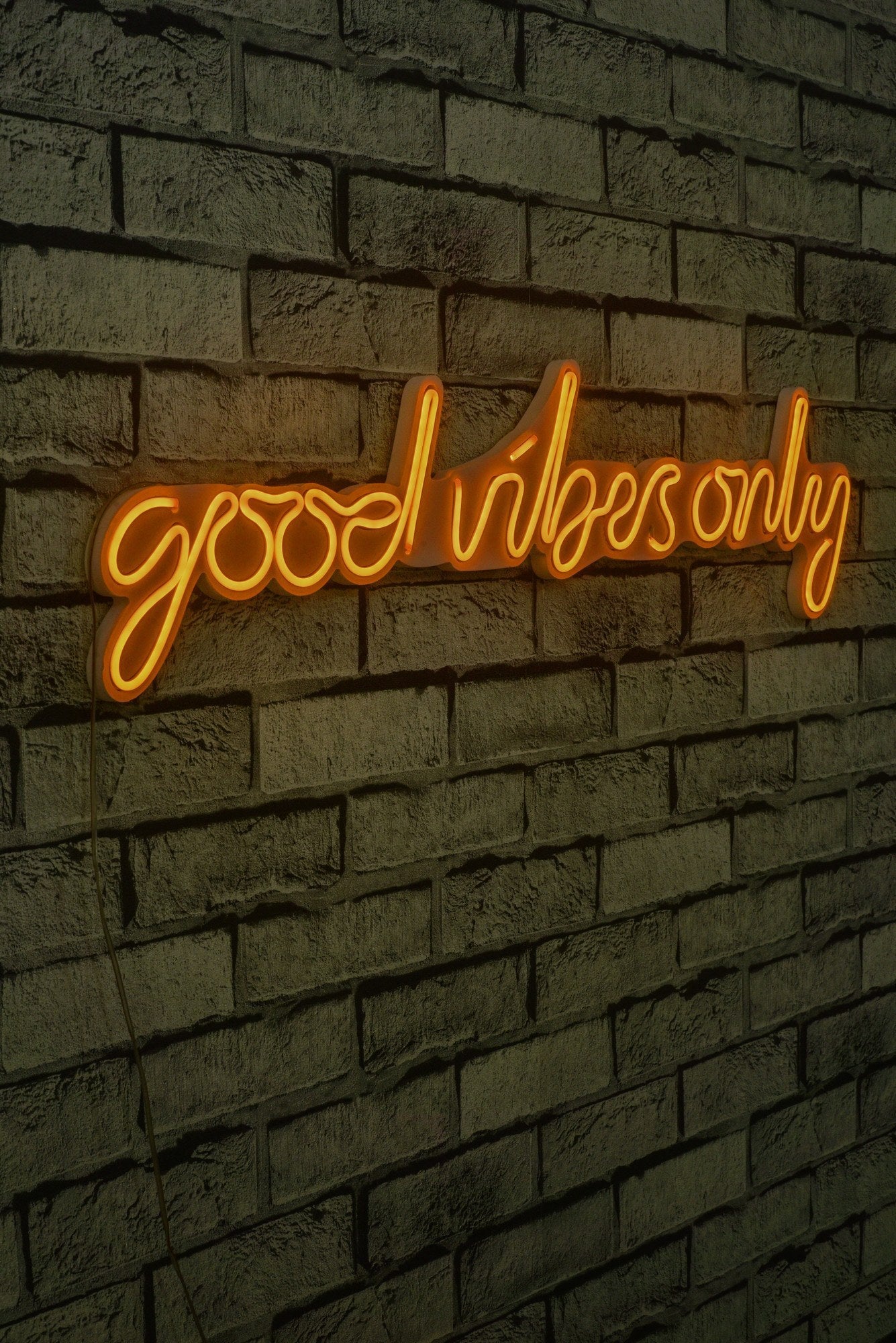 lastična zidna dekoracija s LED rasvjetom, Good Vibes Only - Yellow | AG-vitahome.hr