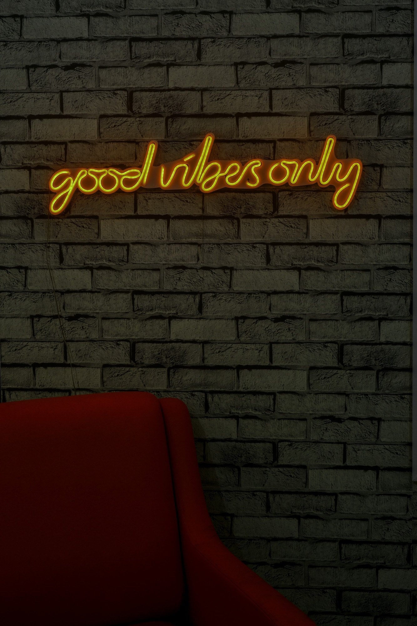 lastična zidna dekoracija s LED rasvjetom, Good Vibes Only - Yellow | AG-vitahome.hr