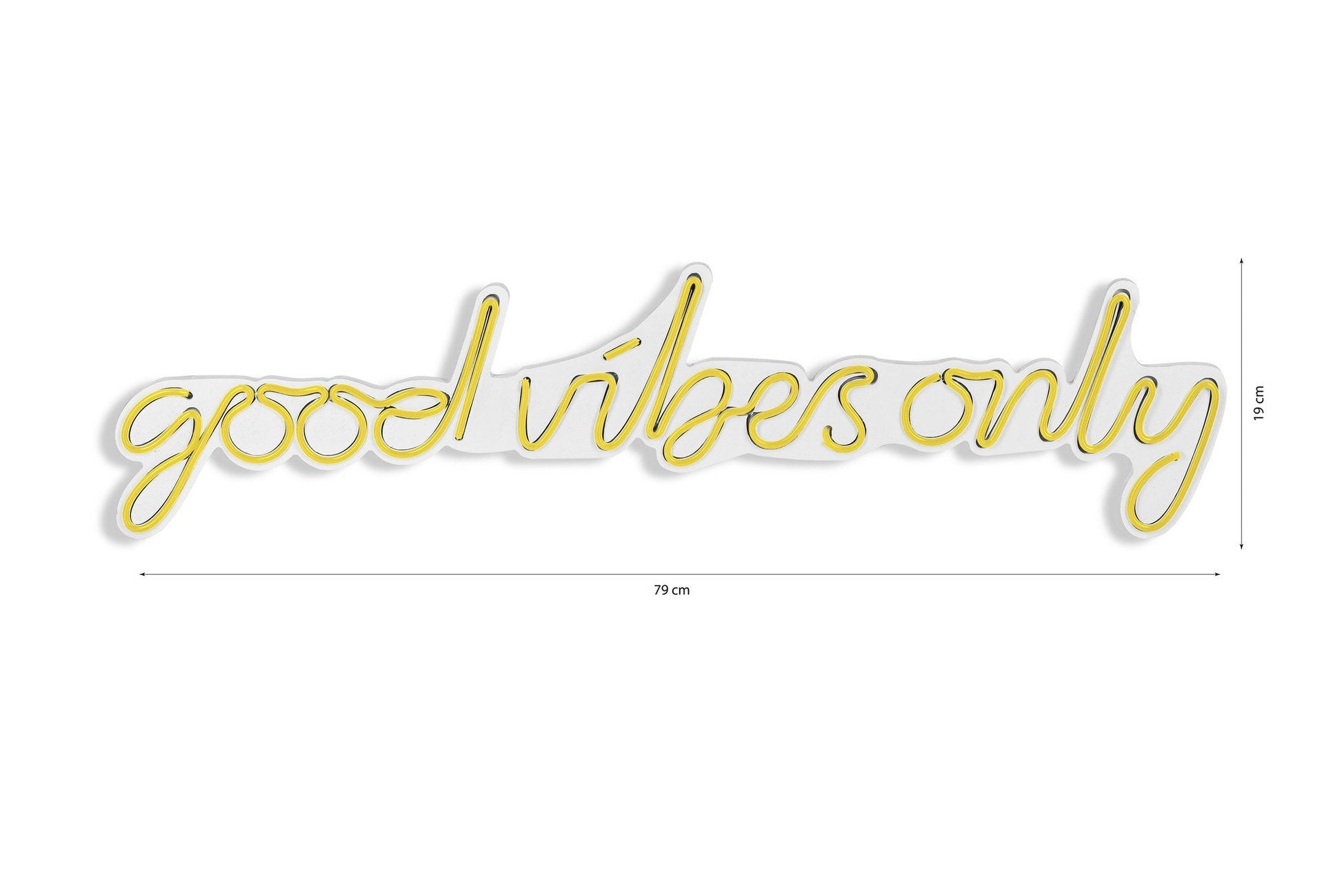lastična zidna dekoracija s LED rasvjetom, Good Vibes Only - Yellow | AG-vitahome.hr