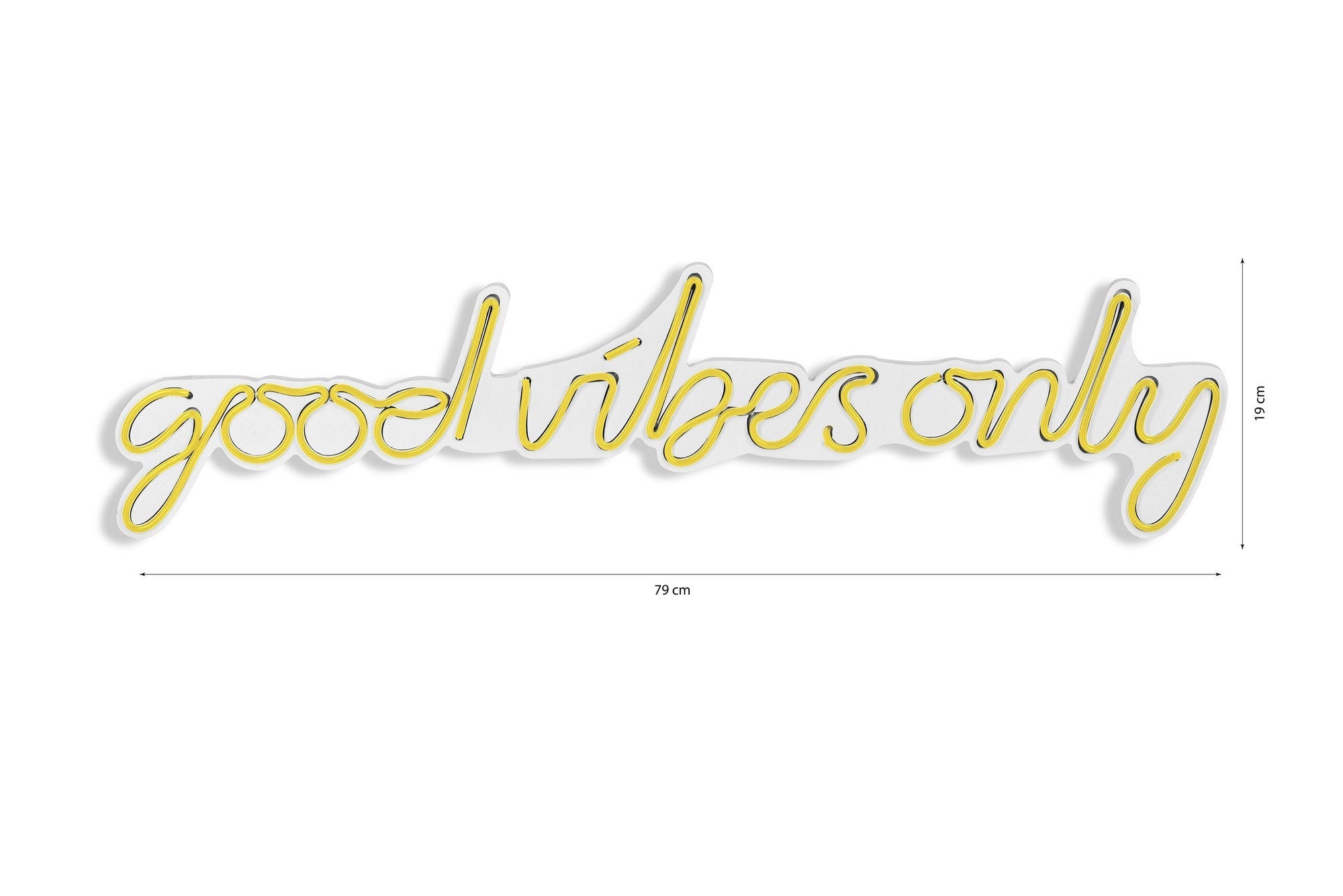 lastična zidna dekoracija s LED rasvjetom, Good Vibes Only - Yellow | AG-vitahome.hr