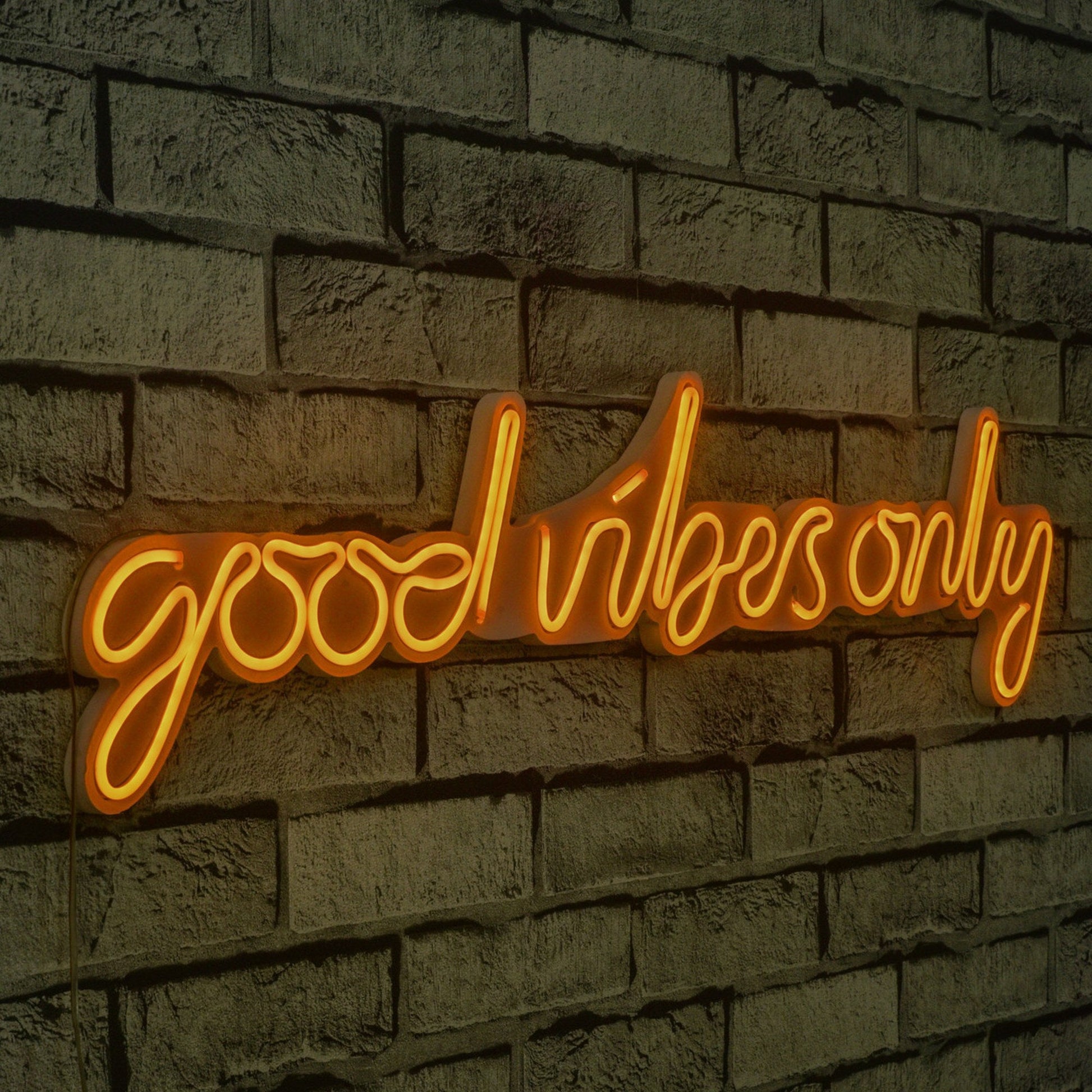 lastična zidna dekoracija s LED rasvjetom, Good Vibes Only - Yellow | AG-vitahome.hr