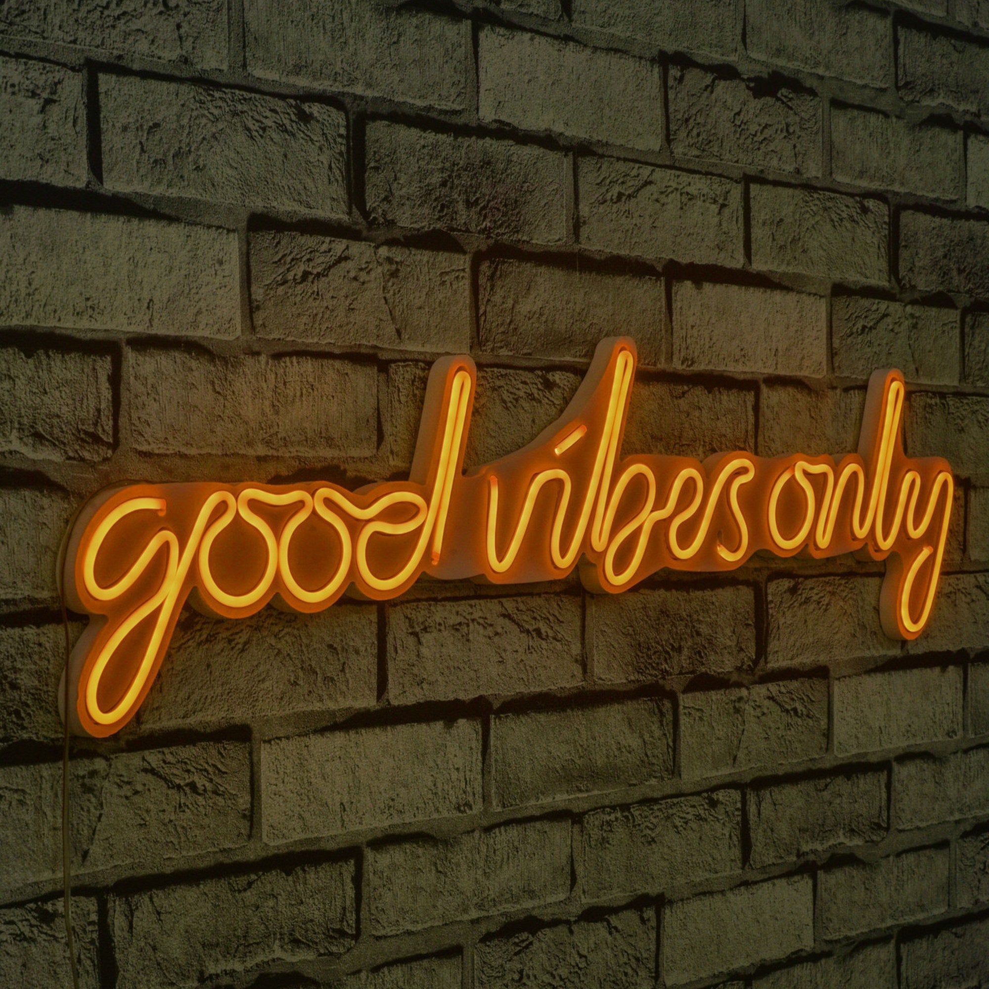 lastična zidna dekoracija s LED rasvjetom, Good Vibes Only - Yellow | AG-vitahome.hr