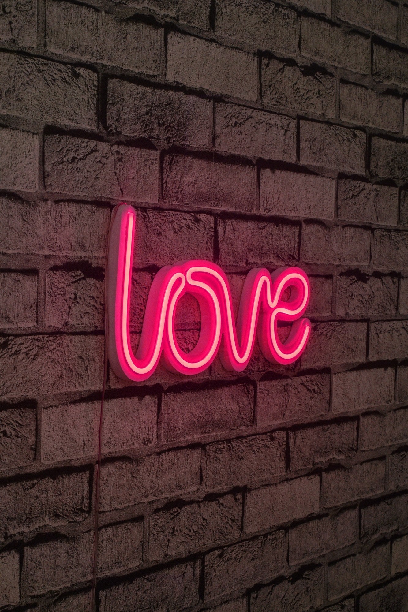 lastična zidna dekoracija s LED rasvjetom, Love - Pink | AG-vitahome.hr