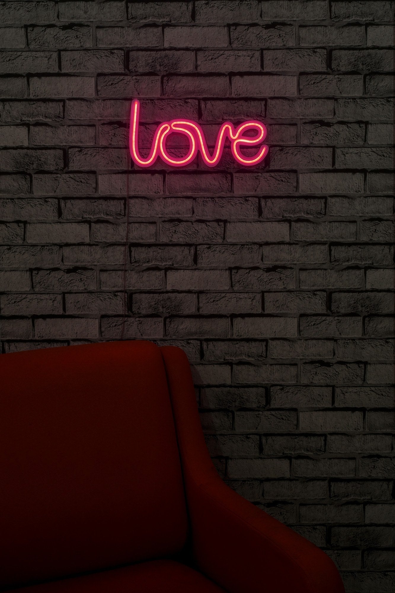 lastična zidna dekoracija s LED rasvjetom, Love - Pink | AG-vitahome.hr