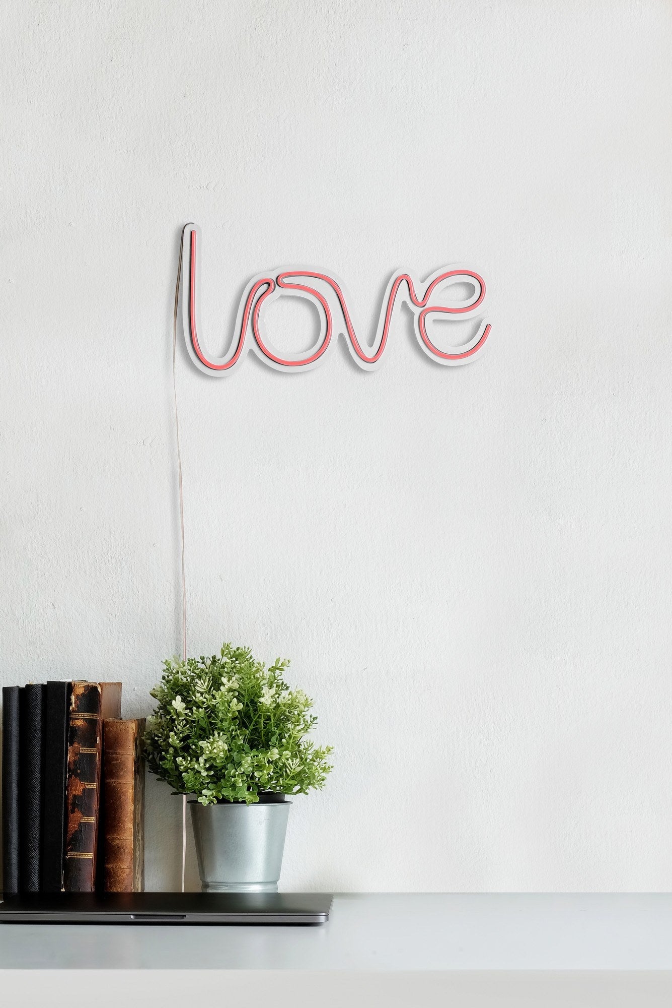lastična zidna dekoracija s LED rasvjetom, Love - Pink | AG-vitahome.hr