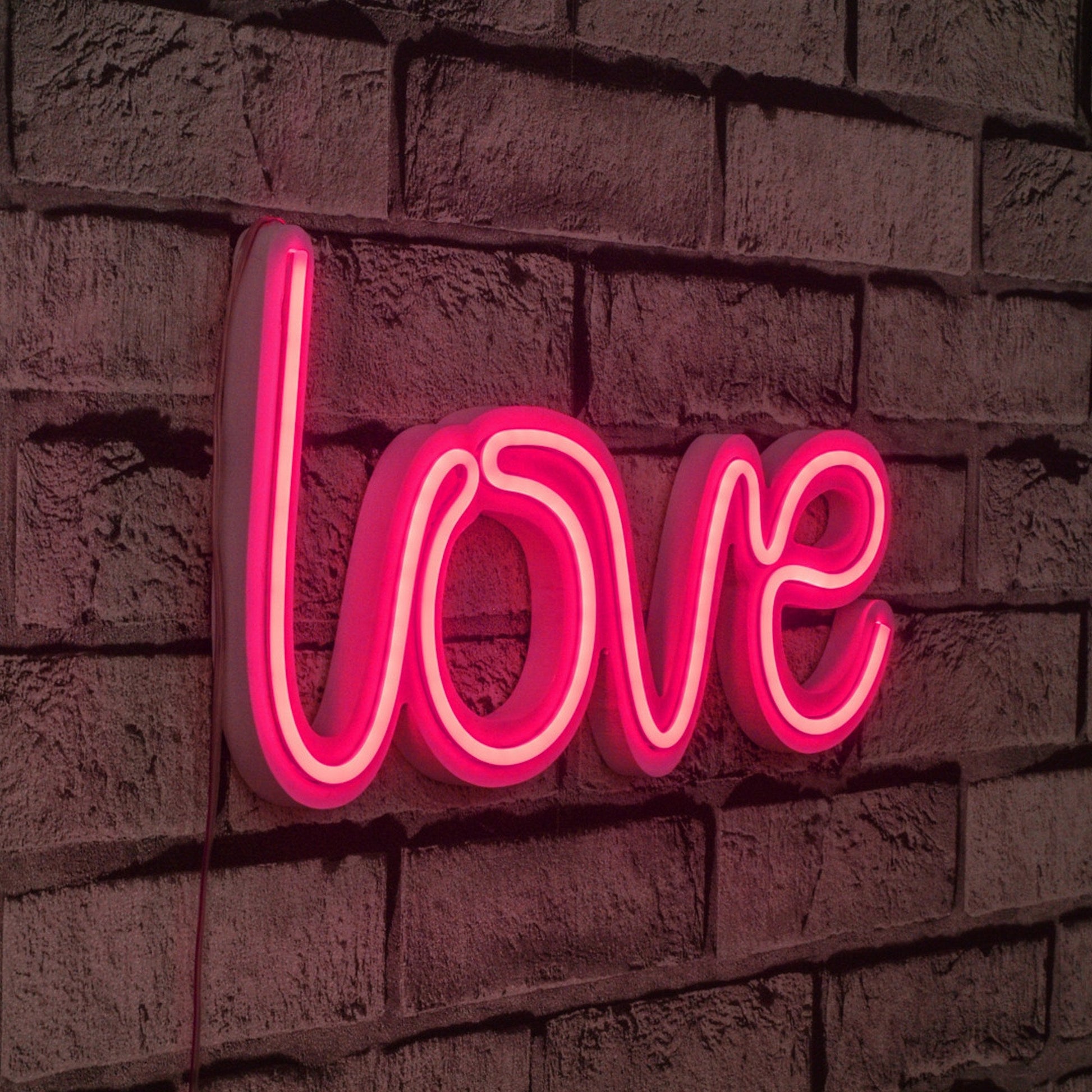 lastična zidna dekoracija s LED rasvjetom, Love - Pink | AG-vitahome.hr