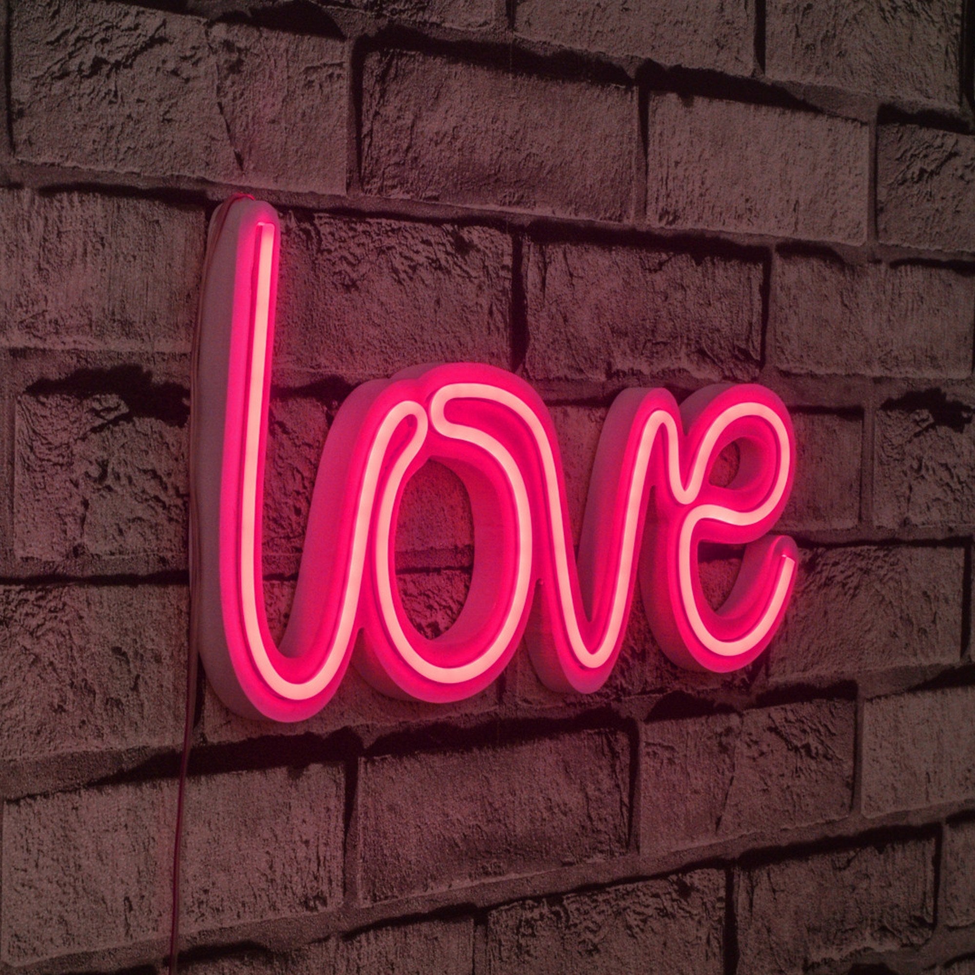lastična zidna dekoracija s LED rasvjetom, Love - Pink | AG-vitahome.hr