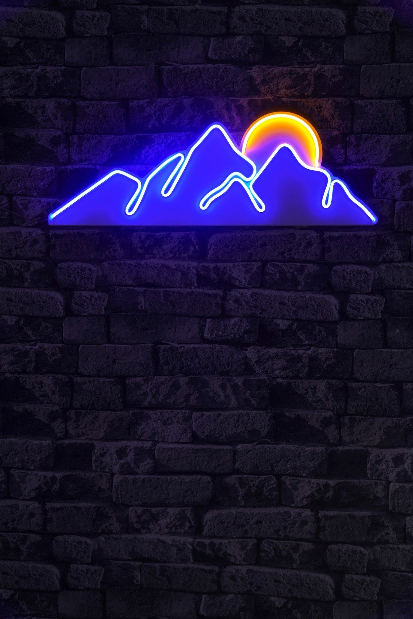 lastična zidna dekoracija s LED rasvjetom, Mountain - Blue - Yellow | AG-vitahome.hr