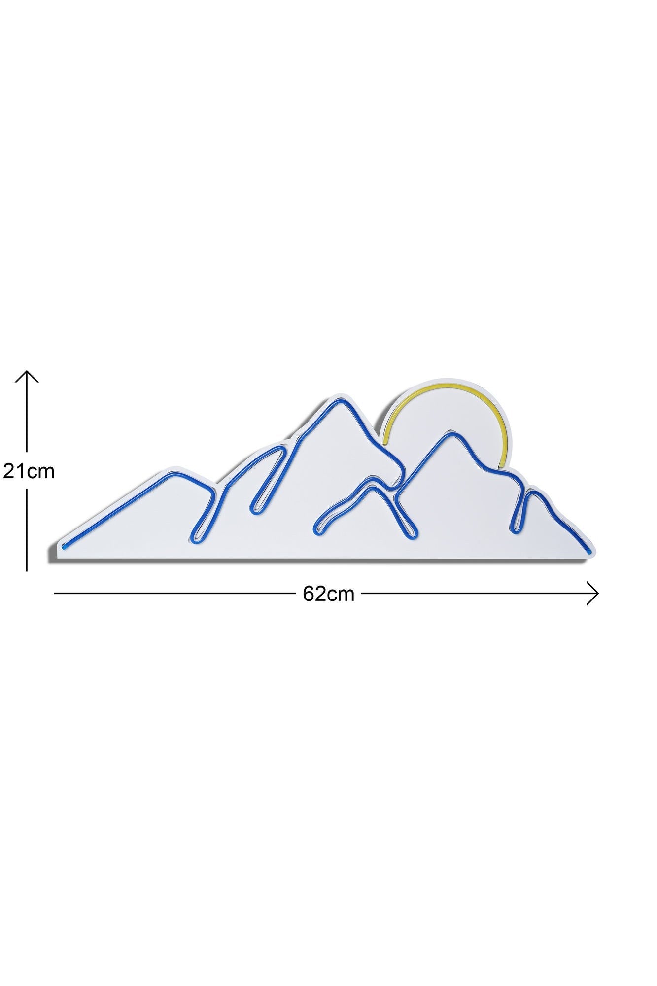 lastična zidna dekoracija s LED rasvjetom, Mountain - Blue - Yellow | AG-vitahome.hr
