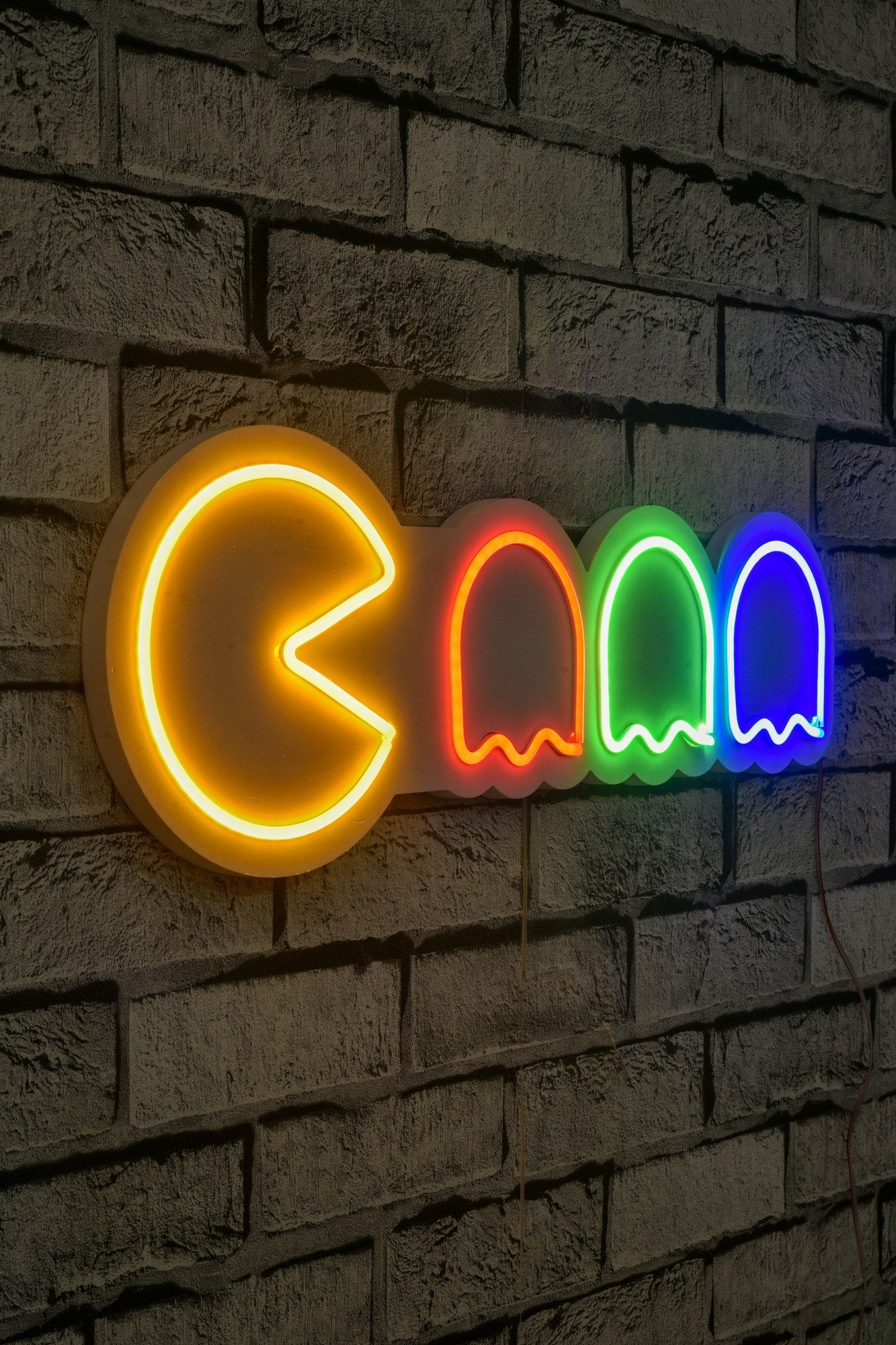 lastična zidna dekoracija s LED rasvjetom, Pacman - Multicolor | AG-vitahome.hr