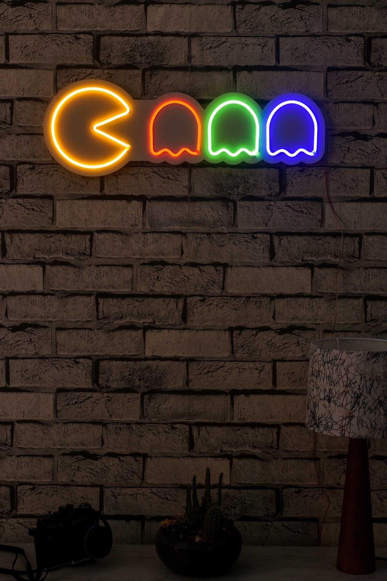 lastična zidna dekoracija s LED rasvjetom, Pacman - Multicolor | AG-vitahome.hr