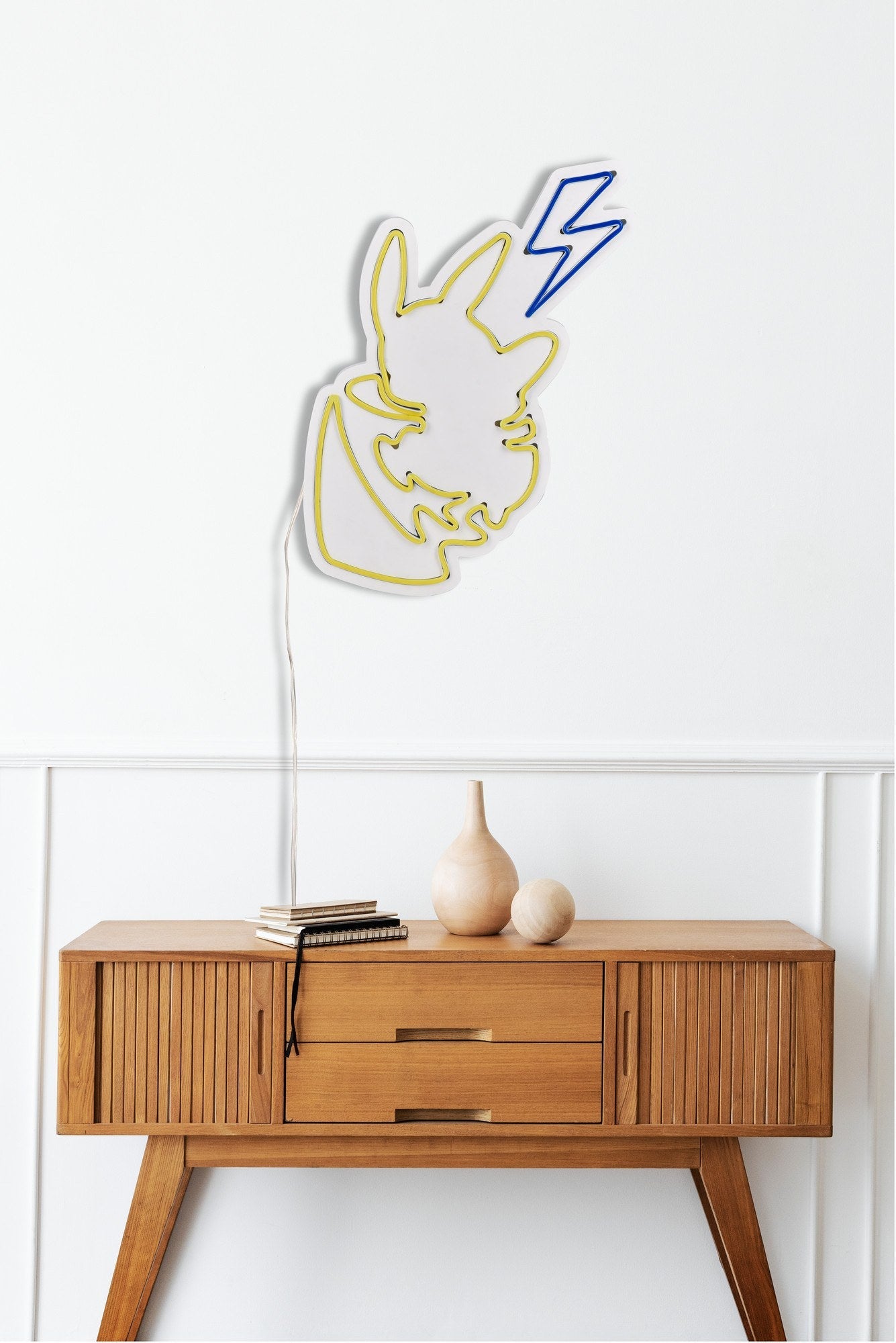 lastična zidna dekoracija s LED rasvjetom, Pikachu - Yellow Blue | AG-vitahome.hr