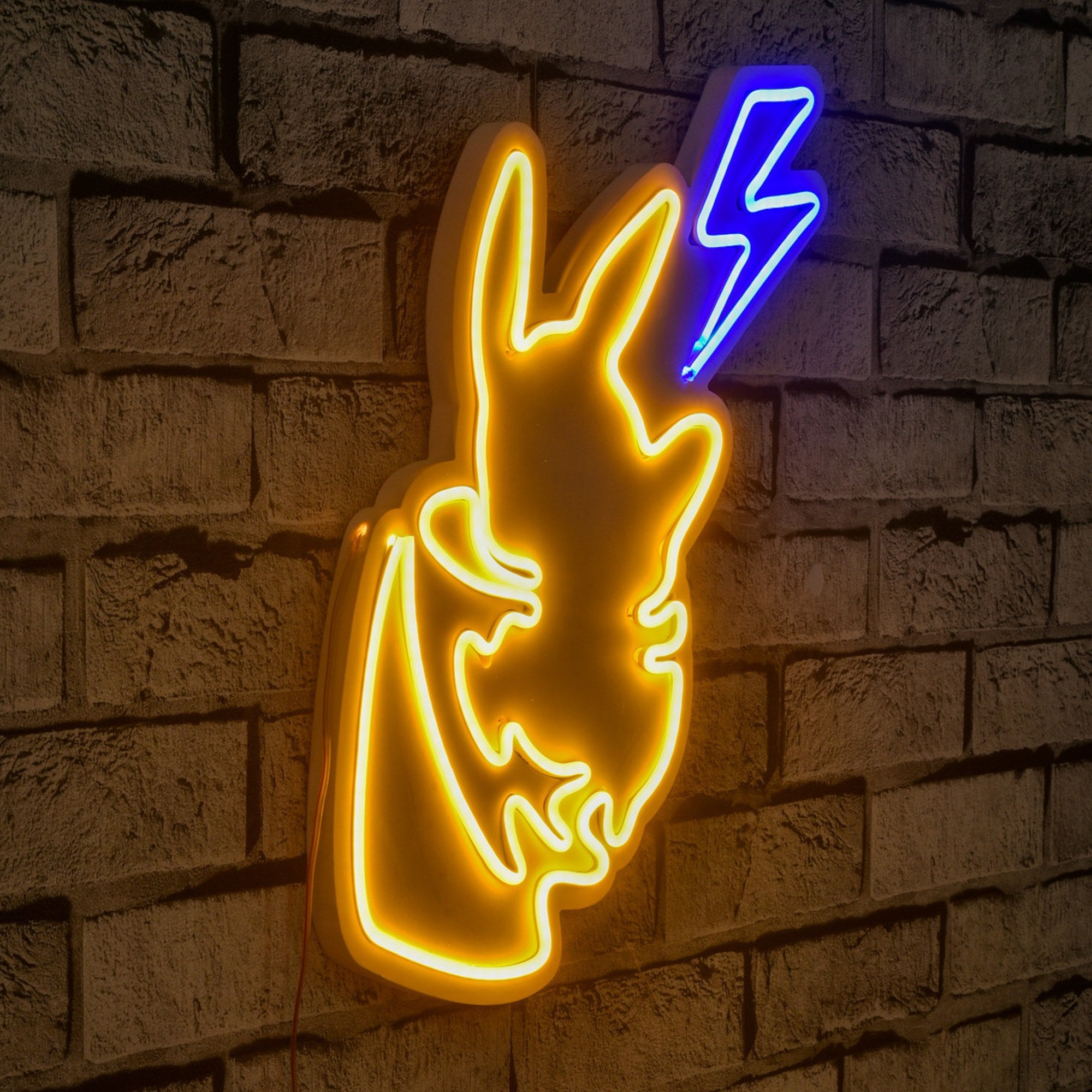 lastična zidna dekoracija s LED rasvjetom, Pikachu - Yellow Blue | AG-vitahome.hr