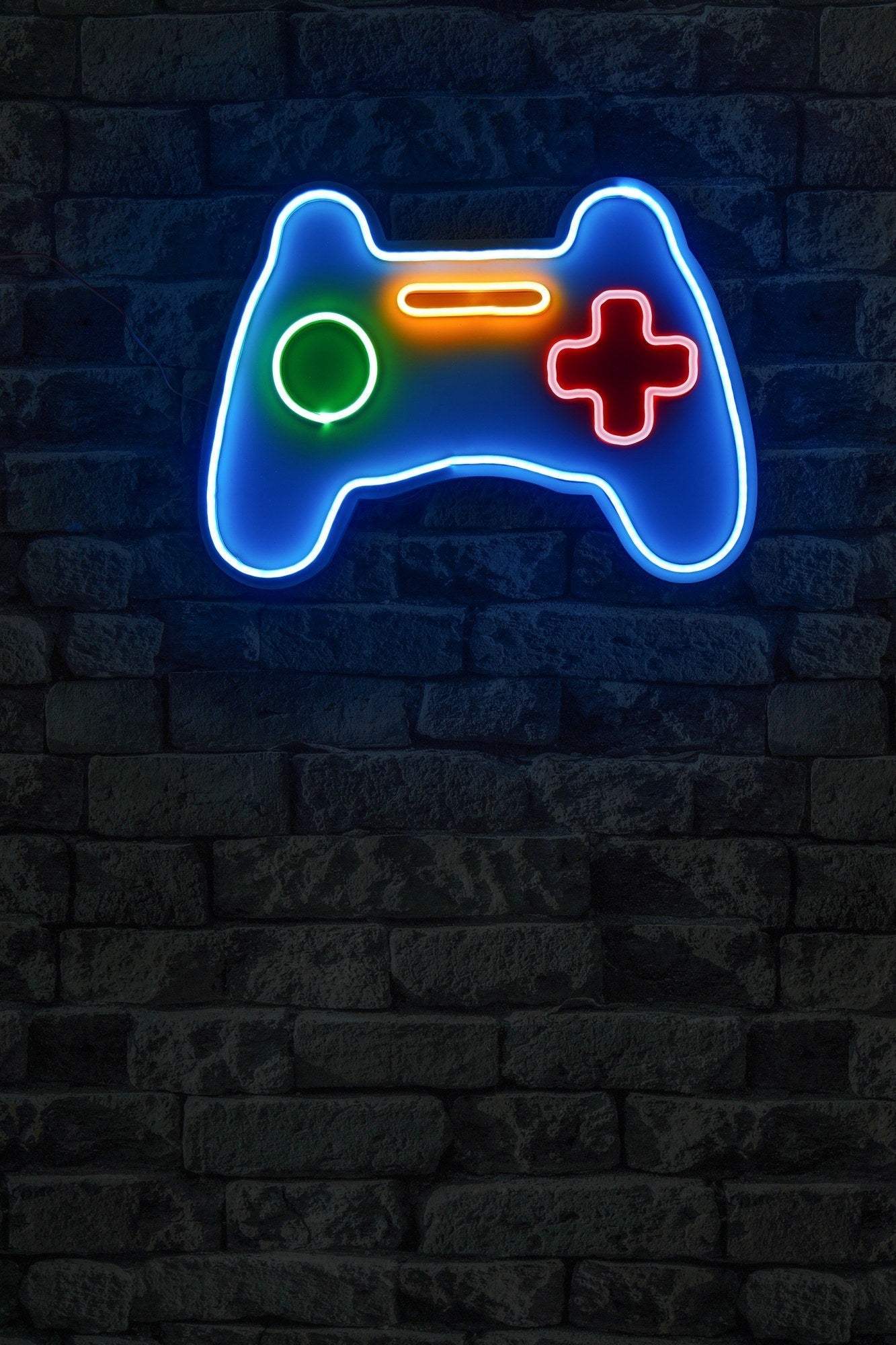 lastična zidna dekoracija s LED rasvjetom, Play Station Gaming Controller - Blue | AG-vitahome.hr