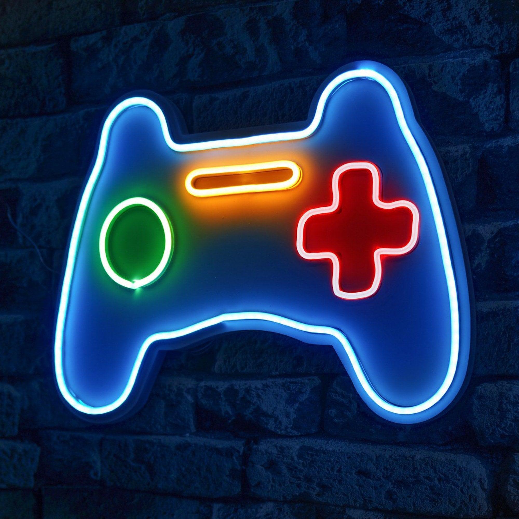 lastična zidna dekoracija s LED rasvjetom, Play Station Gaming Controller - Blue | AG-vitahome.hr