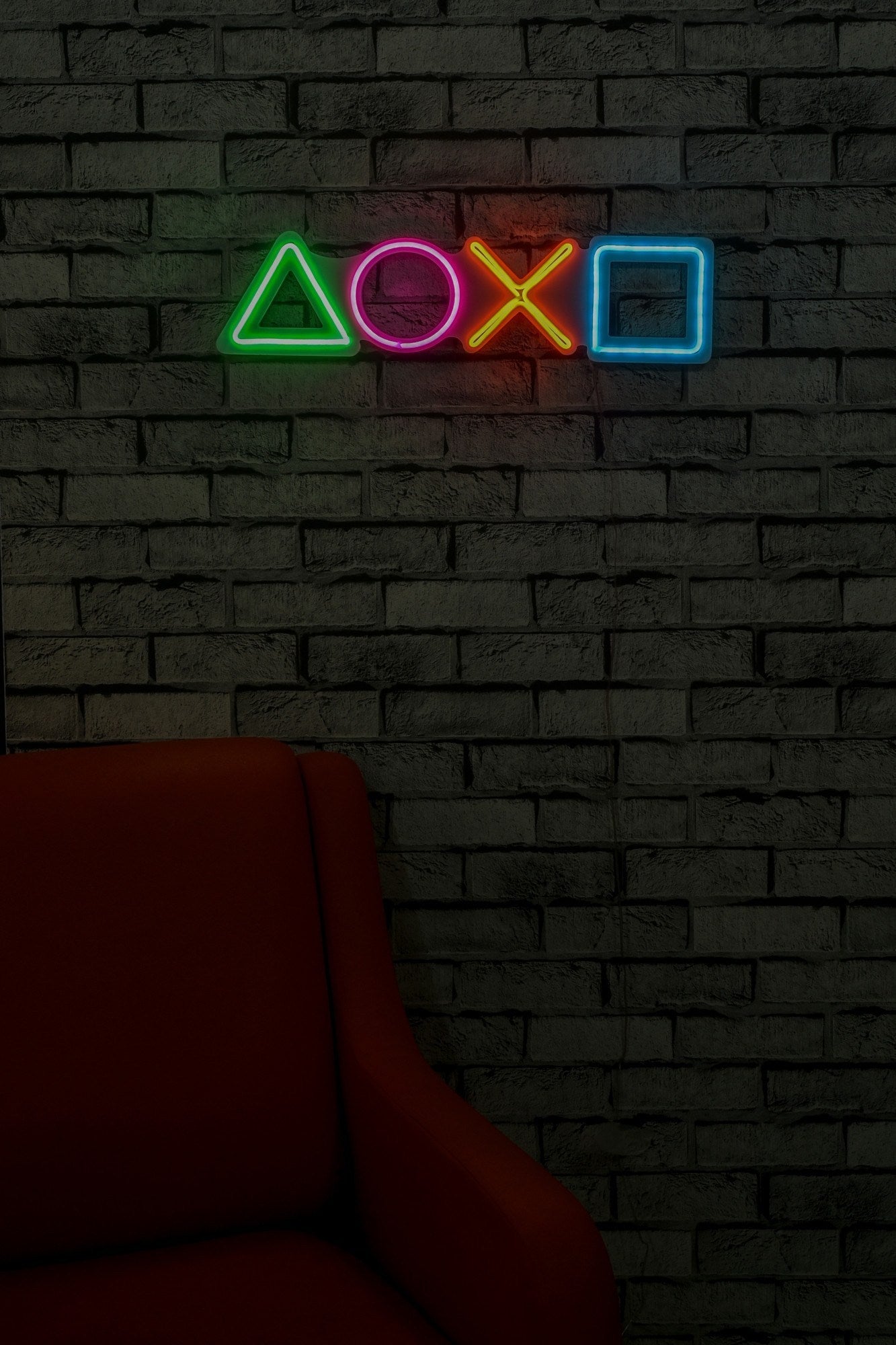 lastična zidna dekoracija s LED rasvjetom, Play Station - Multicolor | AG-vitahome.hr
