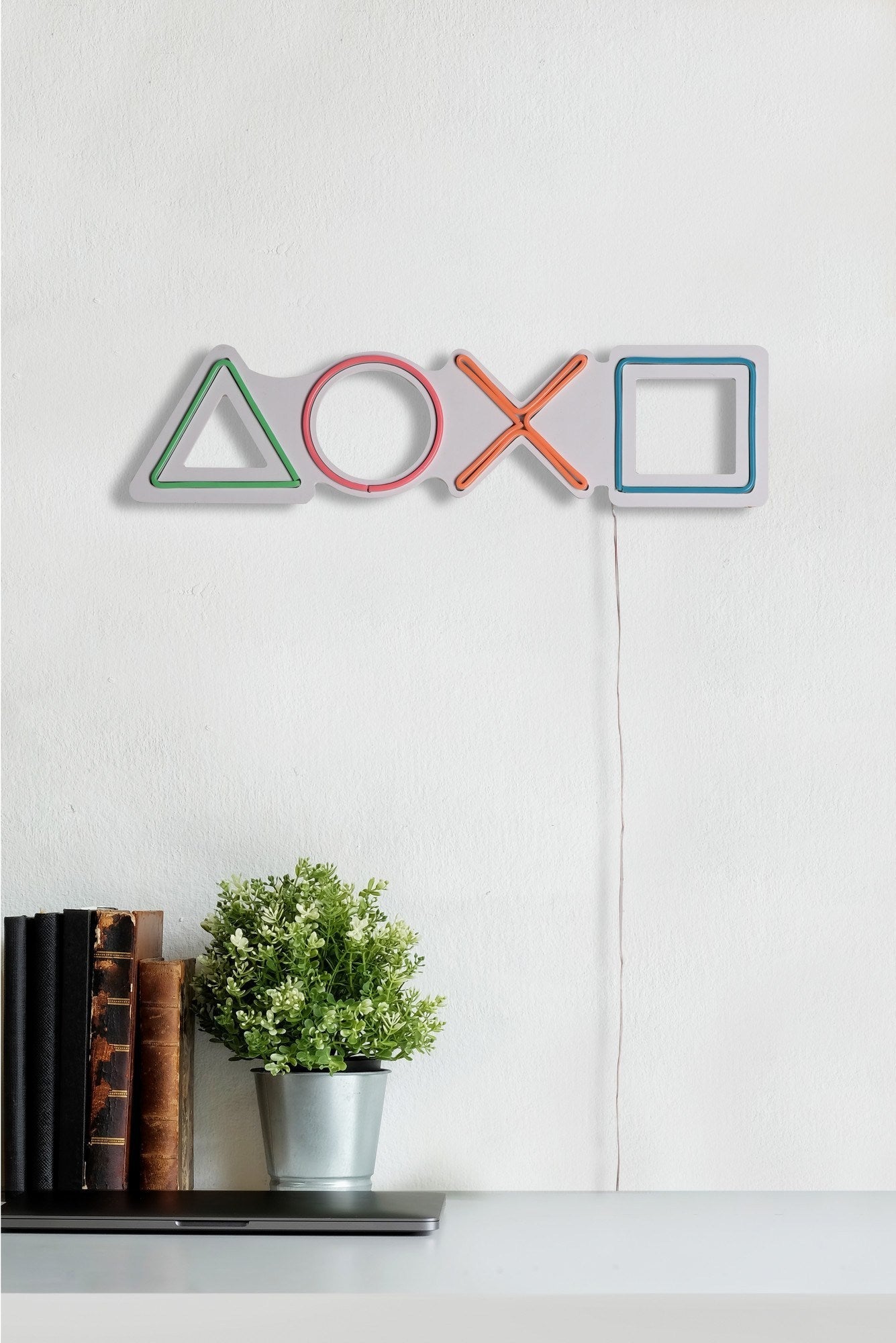 lastična zidna dekoracija s LED rasvjetom, Play Station - Multicolor | AG-vitahome.hr