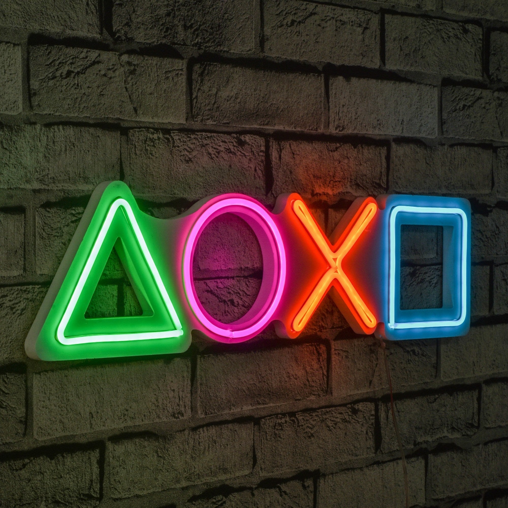 lastična zidna dekoracija s LED rasvjetom, Play Station - Multicolor | AG-vitahome.hr