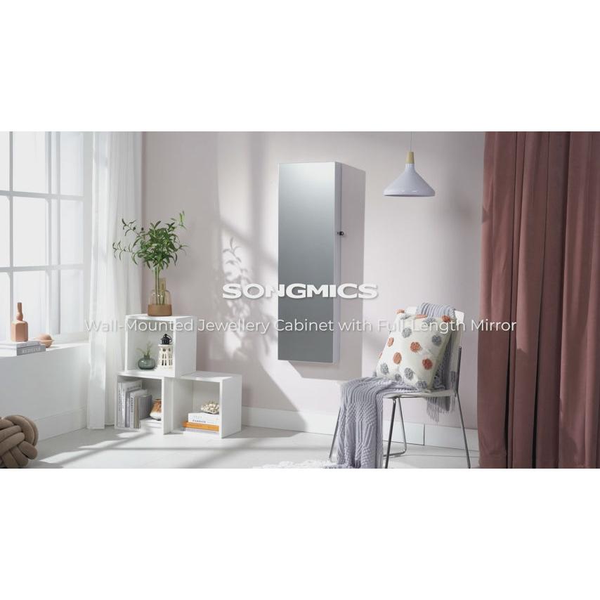 LED držač za nakit može se postaviti na zid ili vrata 37 x 108 x 9,3 cm | SONGMICS-vitahome.hr
