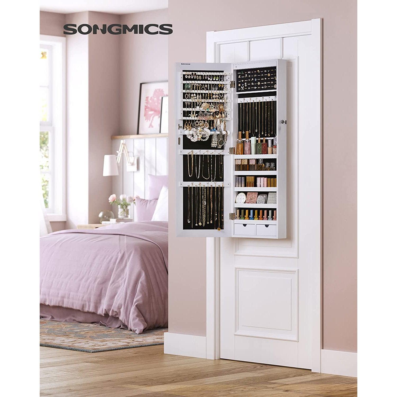LED držač za nakit može se postaviti na zid ili vrata 37 x 108 x 9,3 cm | SONGMICS-vitahome.hr