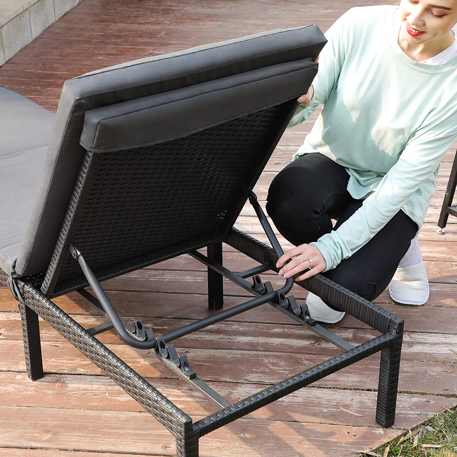 Ležaljka s madracem debljine 5 cm 59 x 198 x 28 cm | SONGMICS-vitahome.hr