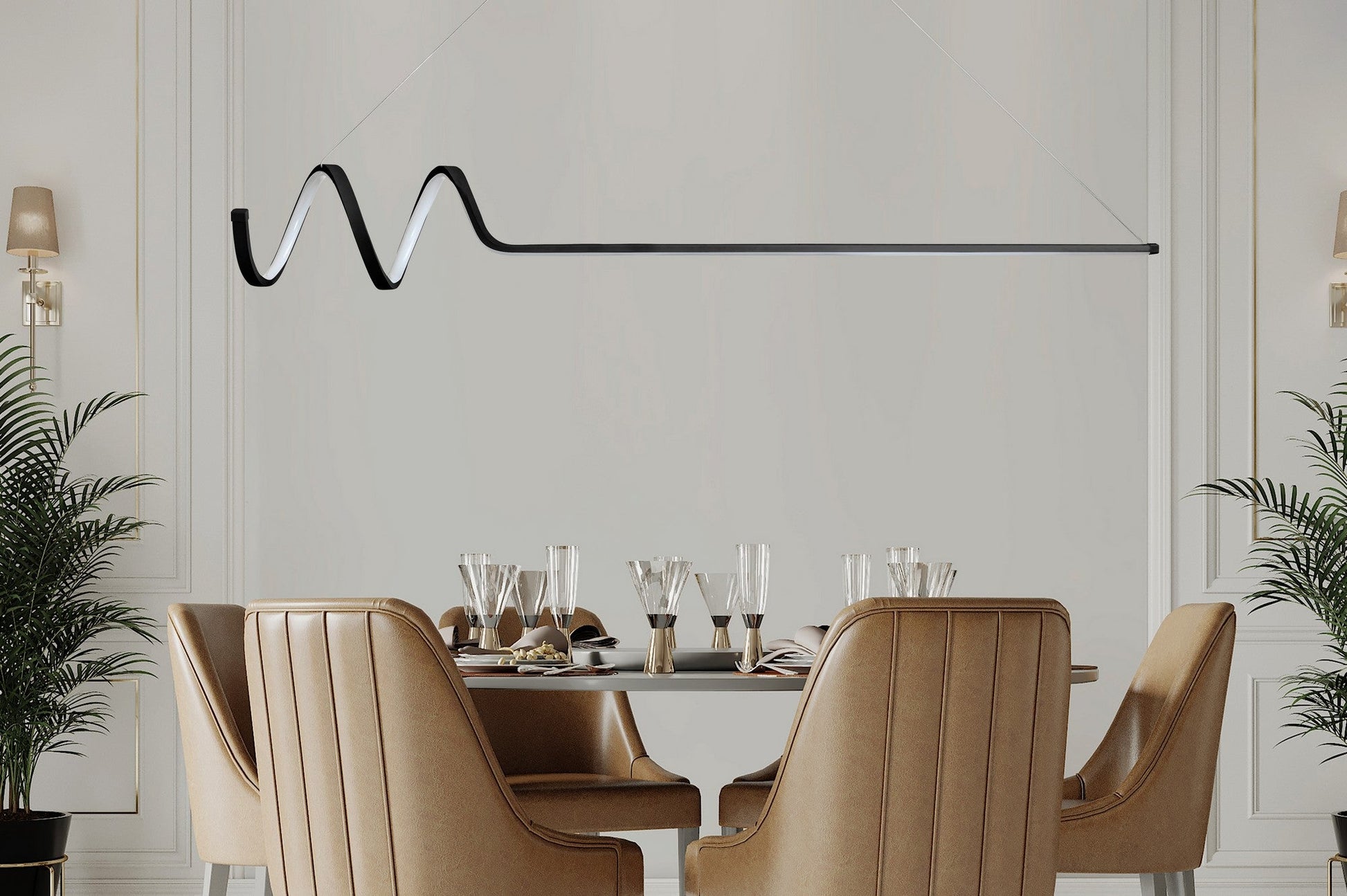 Luster Waterwave - Black Body, White Light | AG-vitahome.hr
