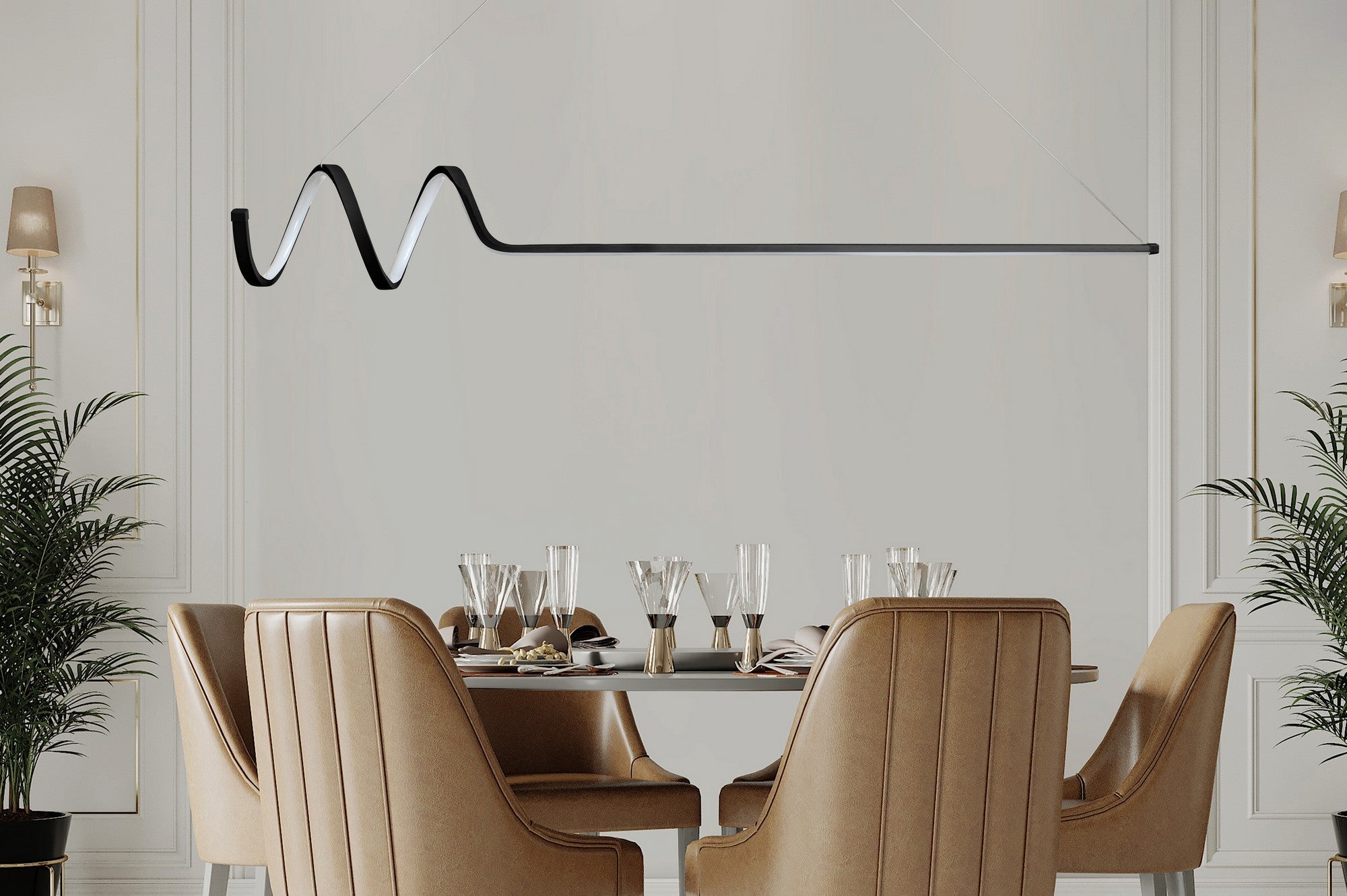 Luster Waterwave - Black Body, White Light | AG-vitahome.hr