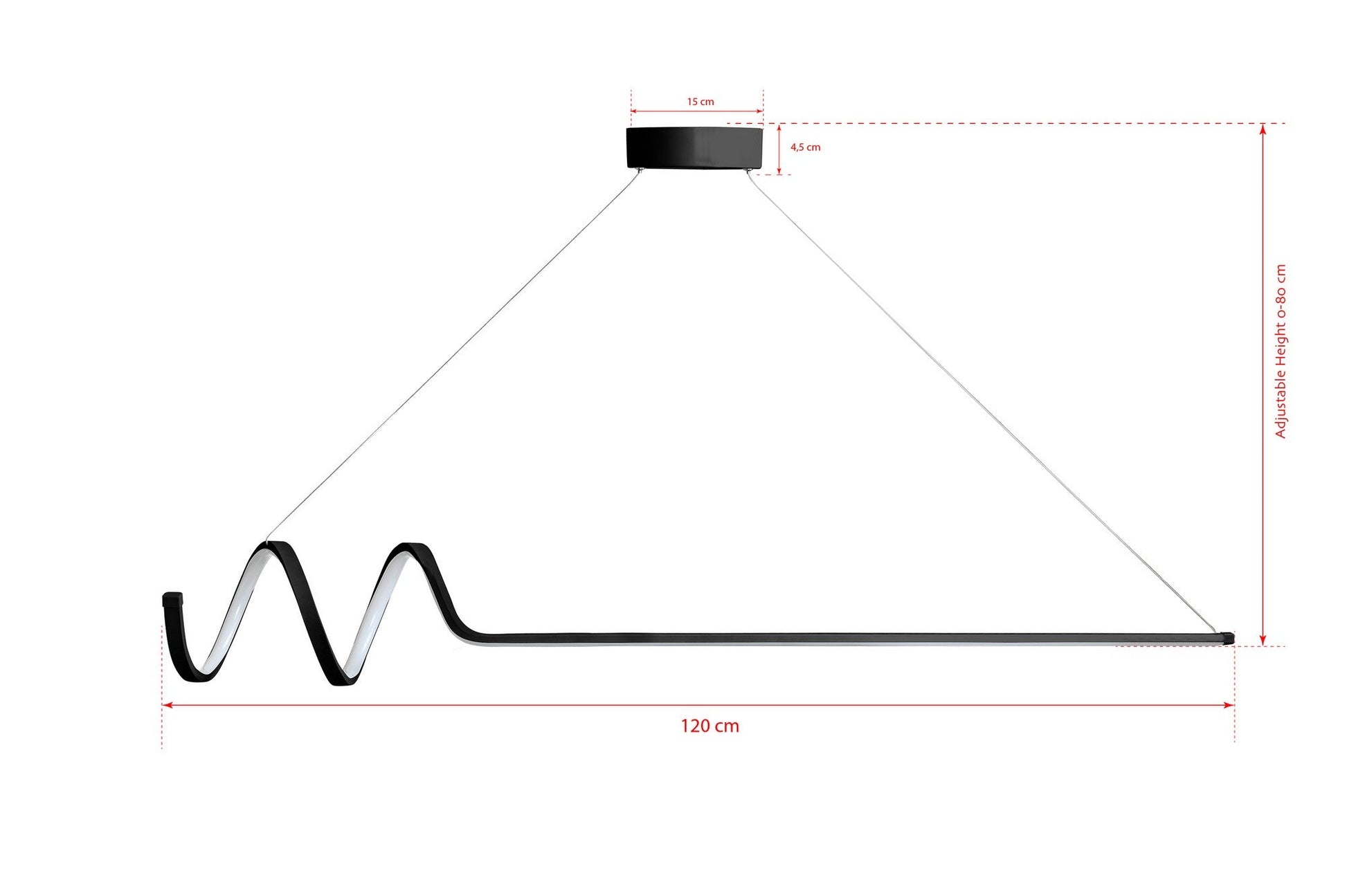 Luster Waterwave - Black Body, White Light | AG-vitahome.hr