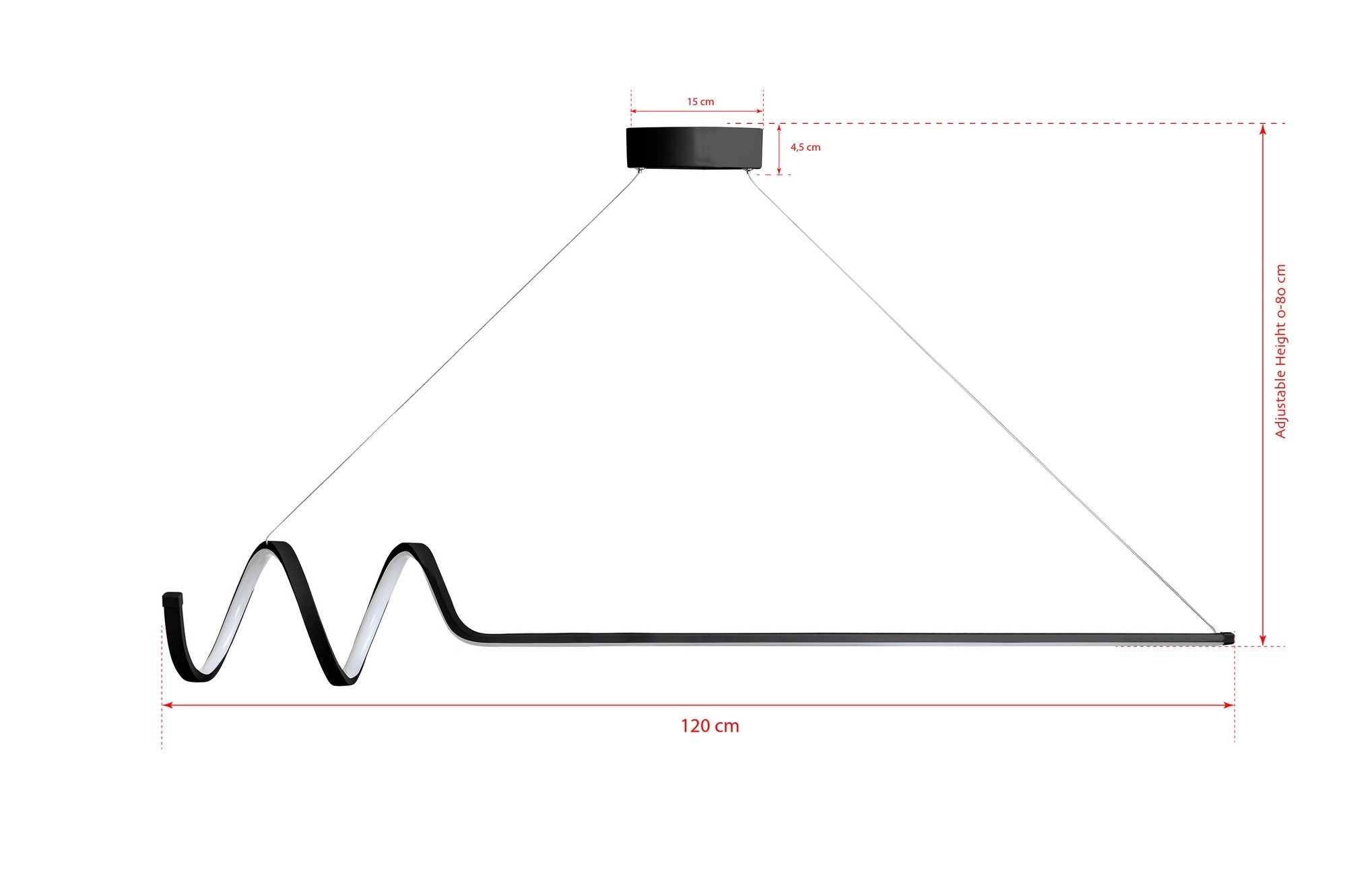 Luster Waterwave - Black Body, Yellow Light | AG-vitahome.hr