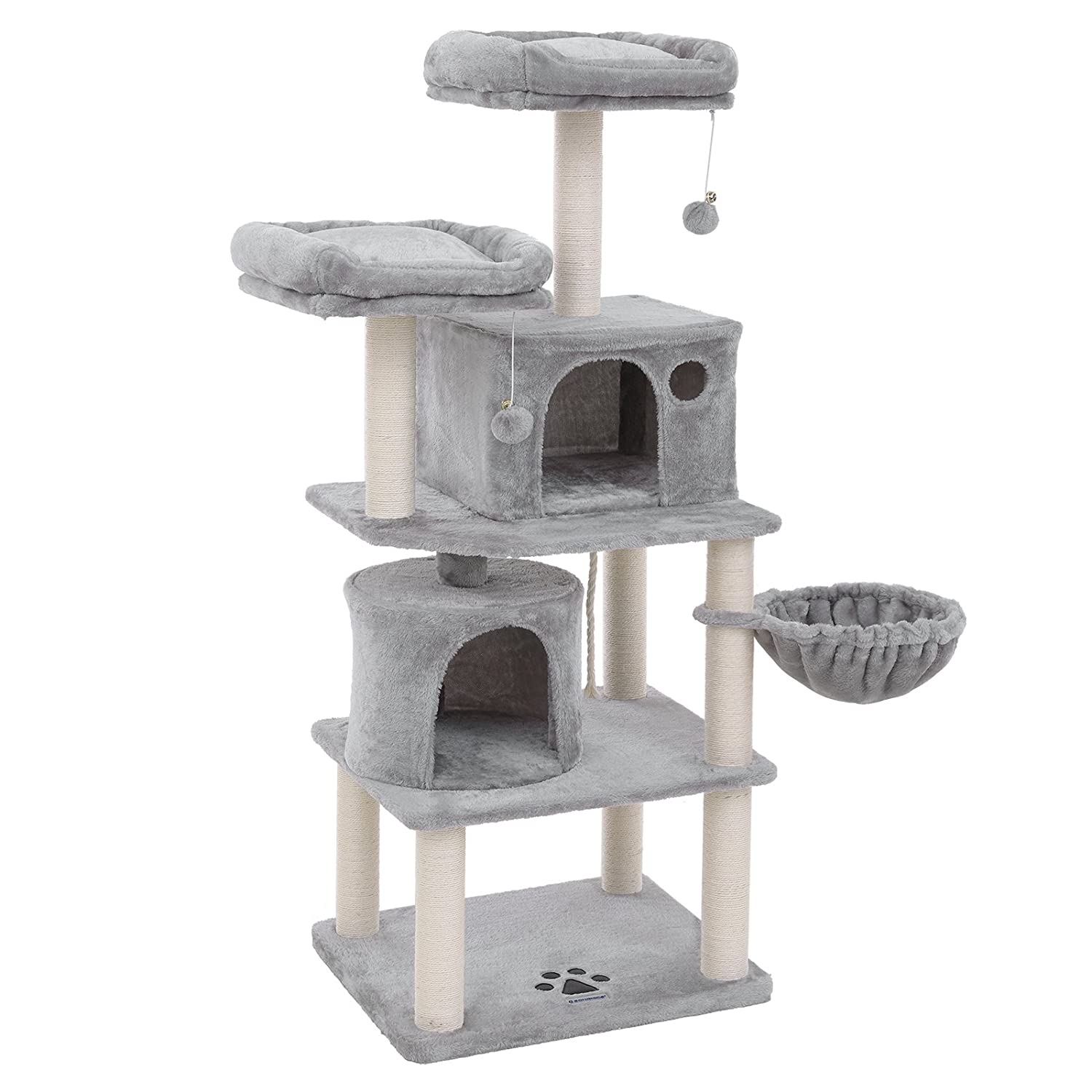Mačji toranj sa grebalicama, kućicama i krevetićima, visok 152 cm, svijetlo sivi | FEANDREA | FEANDREA-vitahome.hr