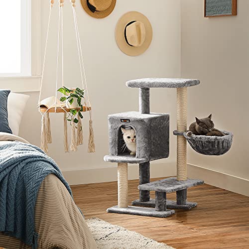 Macska kaparóafa, kis macska ház 84 cm, világosszürke-FEANDREA-Vita Home
