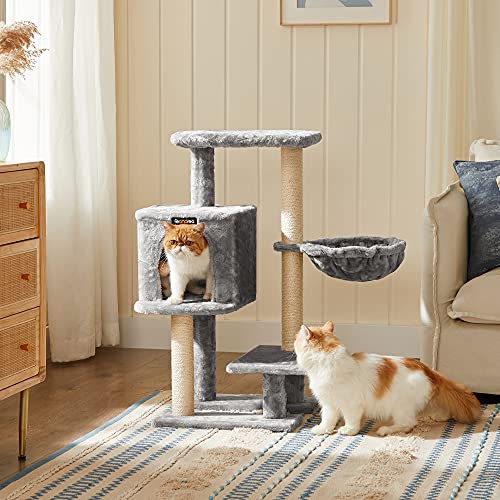 Macska kaparóafa, kis macska ház 84 cm, világosszürke-FEANDREA-Vita Home