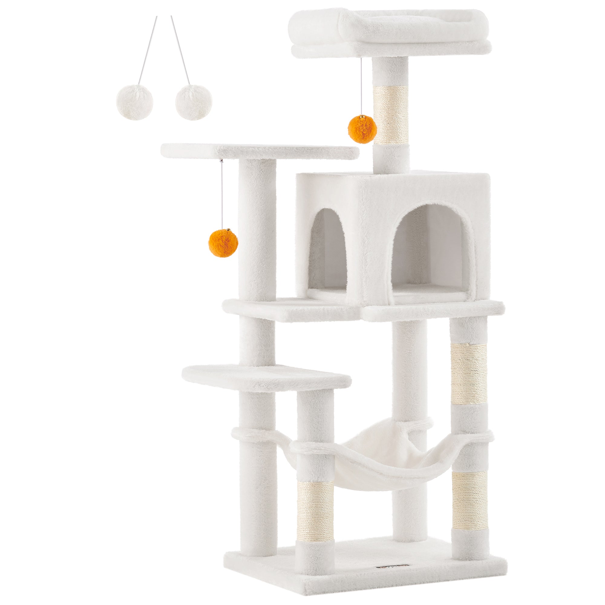 Macska kaparófa, 112 cm-es macska torony kilátóval, krémfehér-FEANDREA-Vita Home